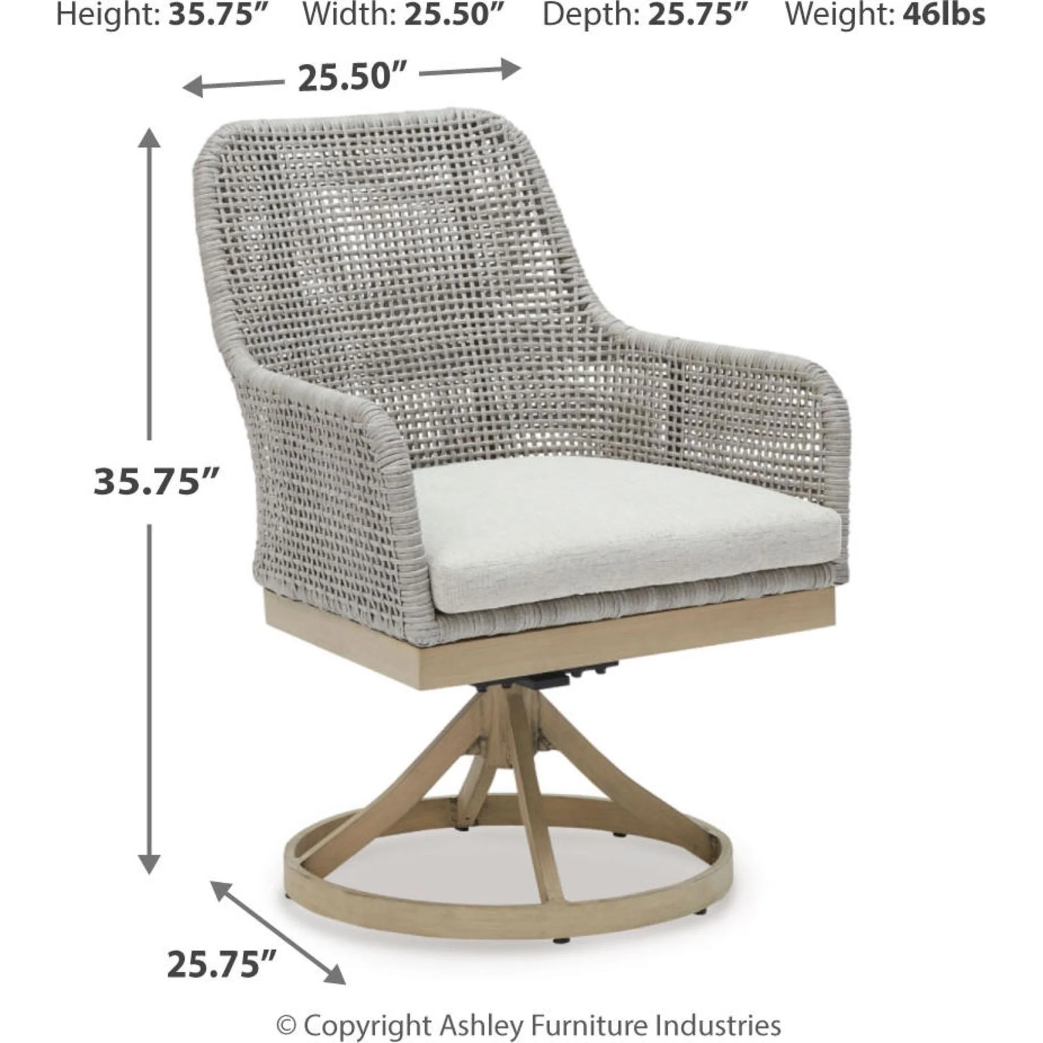 Seton Creek Outdoor Swivel Chair (set of 2) - Image 5