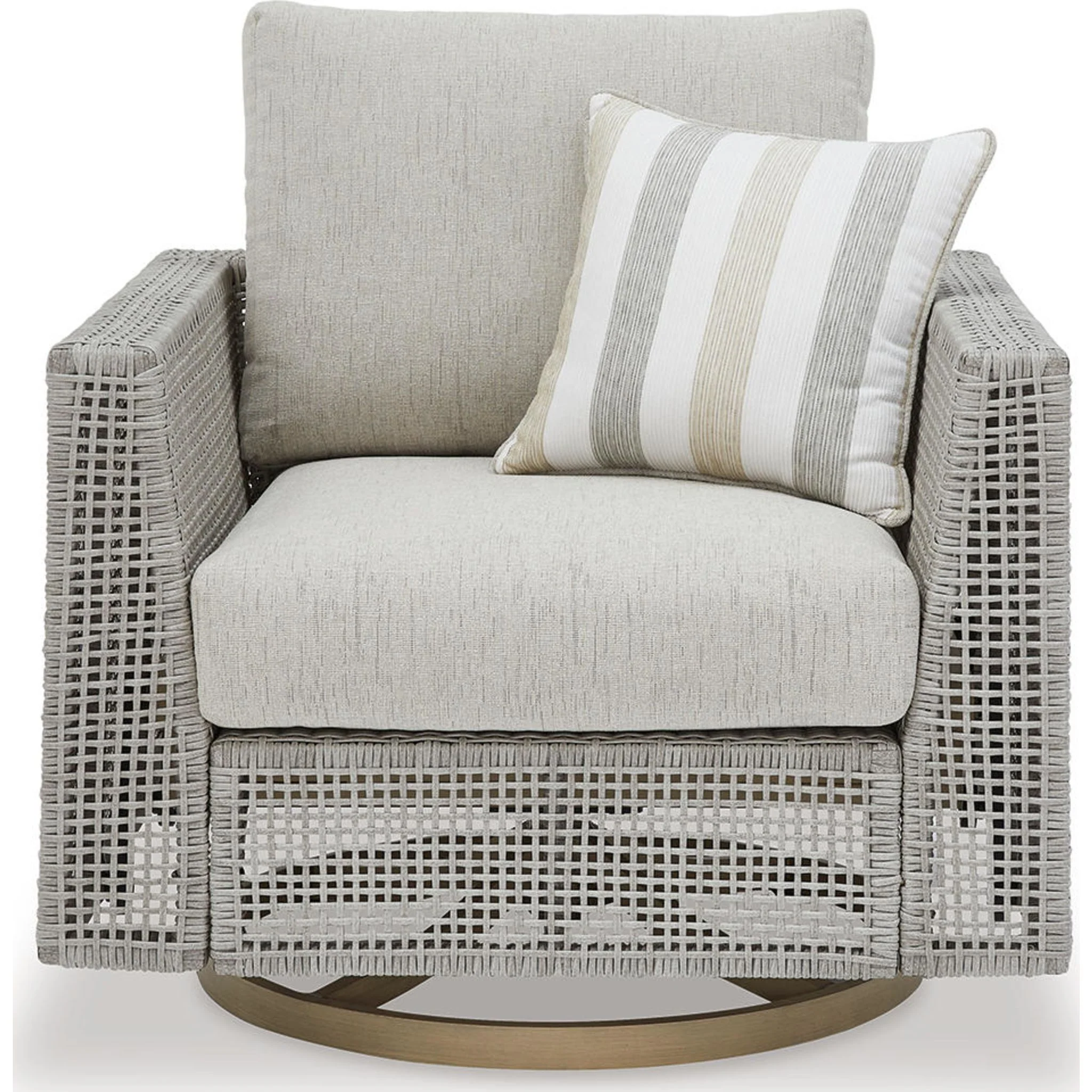 Seton Creek Outdoor Swivel Lounge Chair with Cushion - Image 7