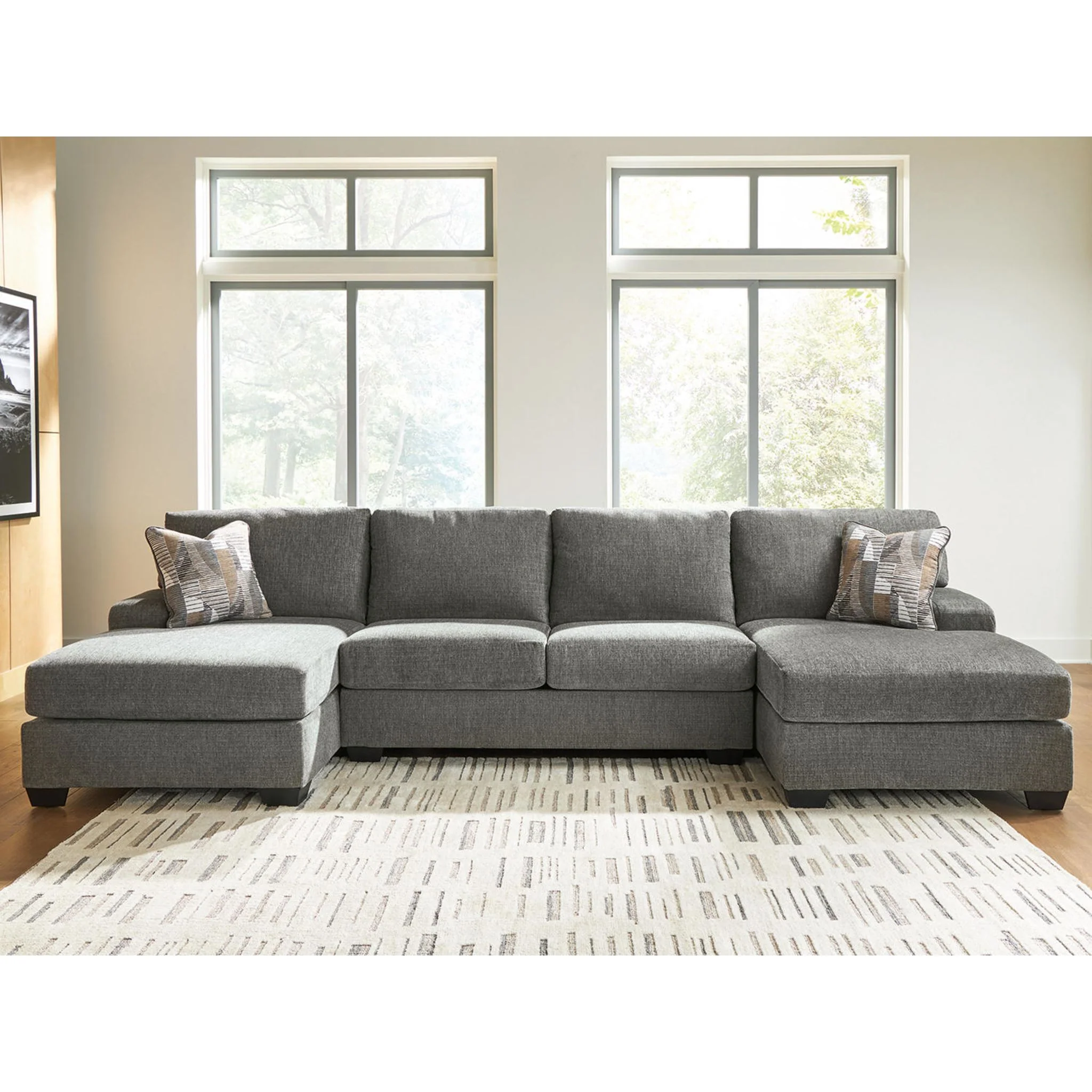 Newellen 3 Piece Sectional with Double Chaise - Image 2
