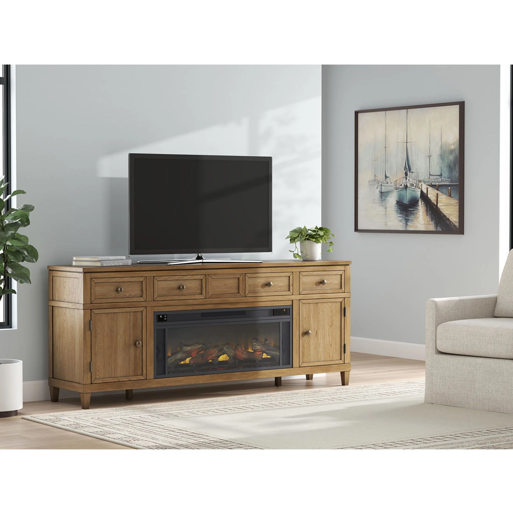 Sharlance TV Stand with Fireplace - Image 6