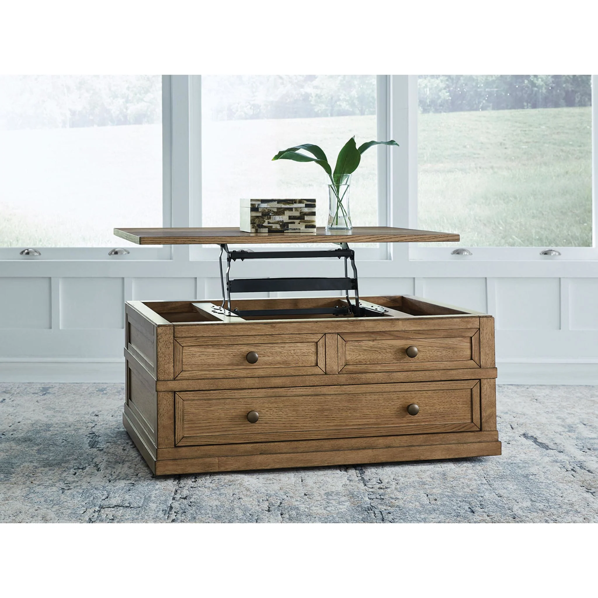 Sharlance Rectangle Lift Cocktail Table - Image 11