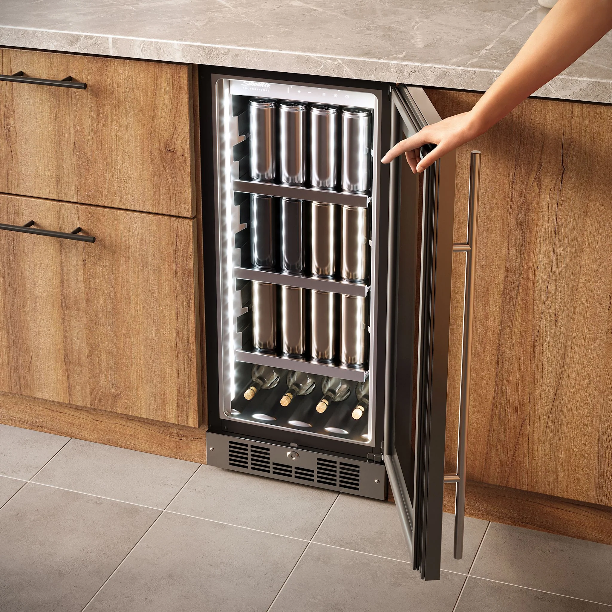 Silhouette – 15? Built-in Beverage Center  -Stainless Steel (SPRBC031D1SS) - Image 12