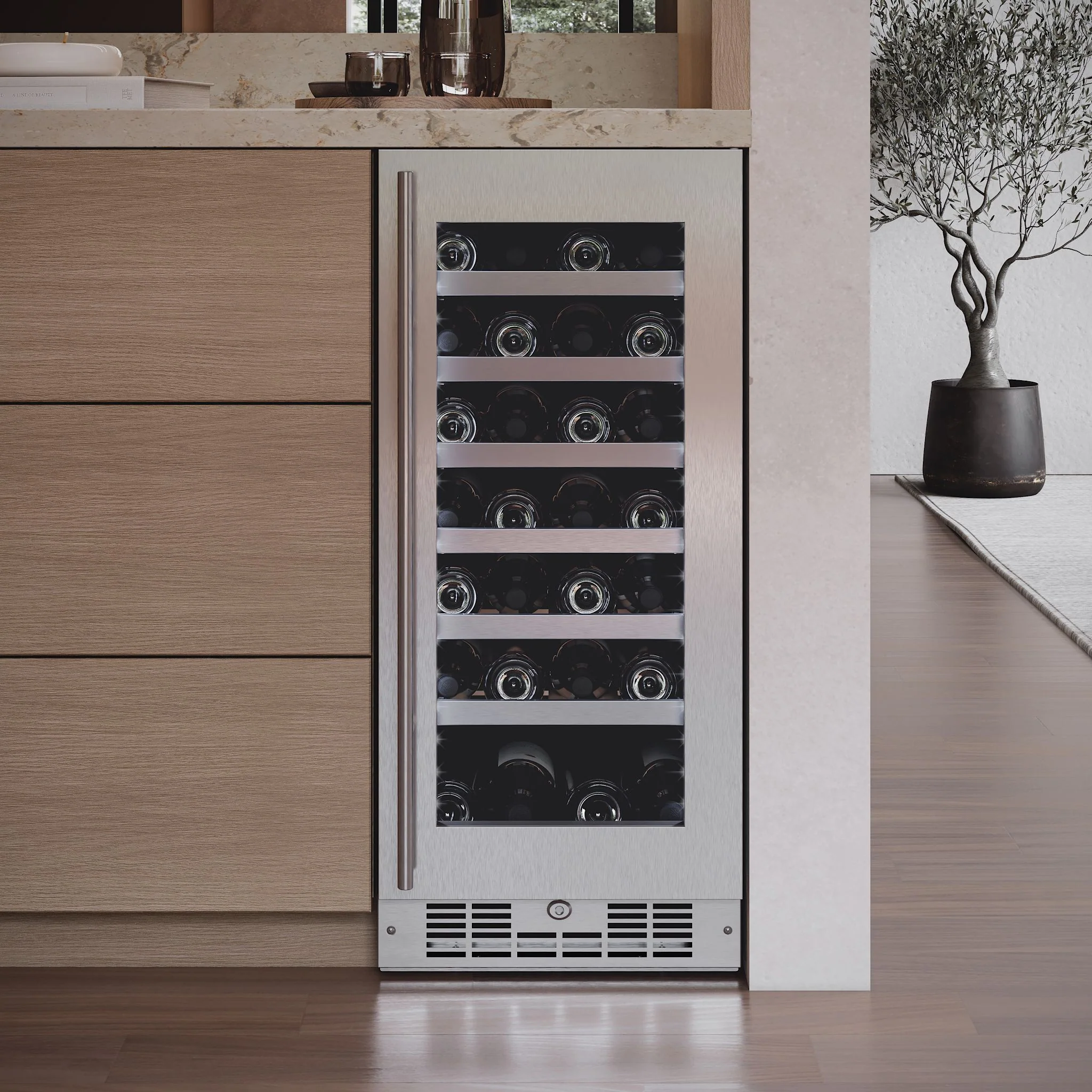 Silhouette Pro – 28 Bottle Built-In Wine Cellar  -Stainless Steel (SPRWC031D1SS) - Image 5