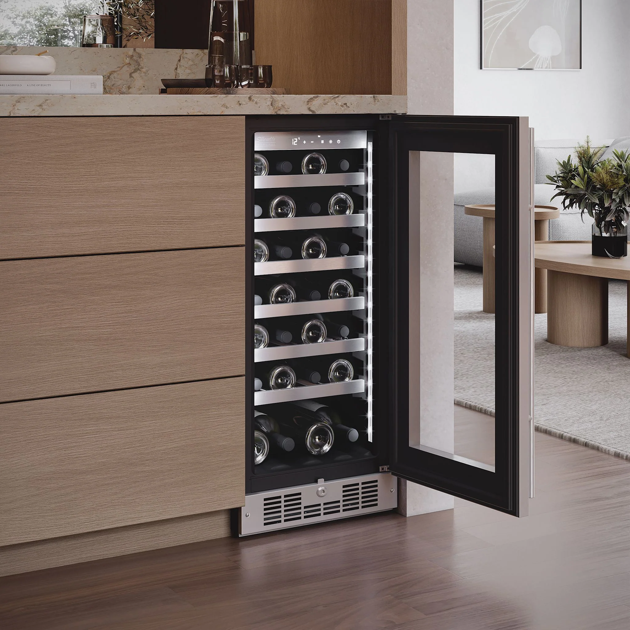 Silhouette Pro – 28 Bottle Built-In Wine Cellar  -Stainless Steel (SPRWC031D1SS) - Image 7