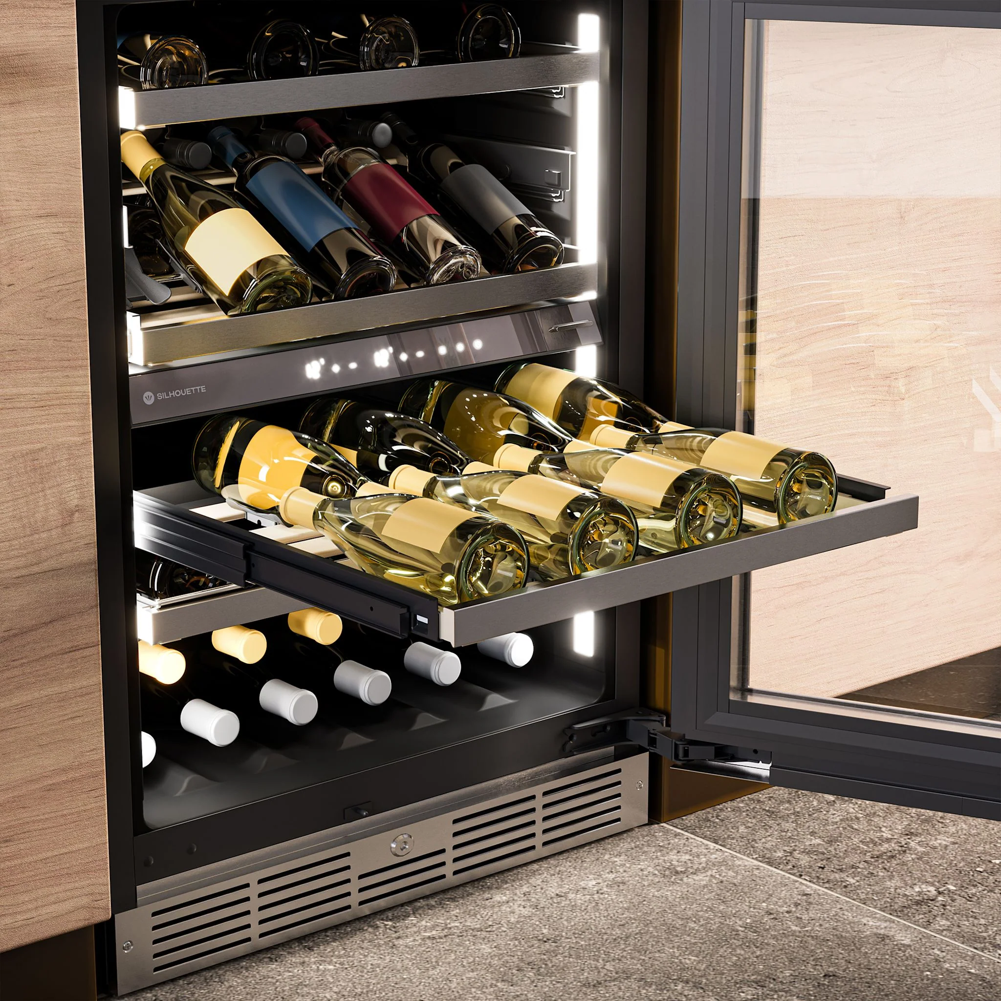 Silhouette Pro Gen 3 – 24” Built-In Wine Cellar Panel-Ready -Stainless Steel (SPRWC052D3SS-P) - Image 6