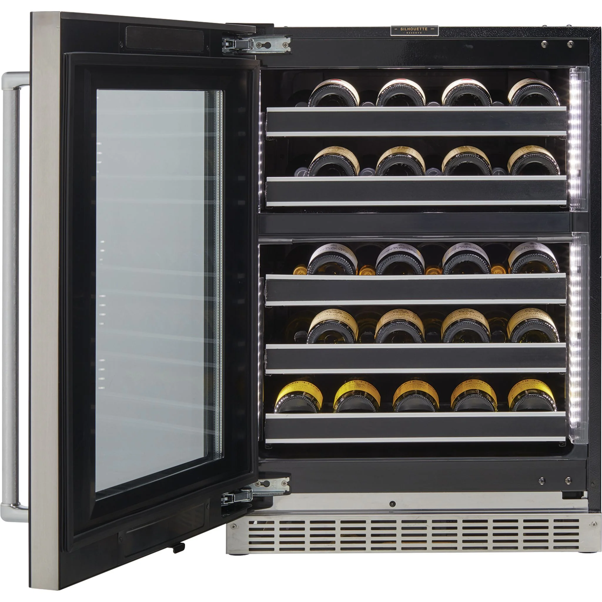 Silhouette Reserve – 24? Built-In Wine Cellar – Left Swing -Stainless Steel (SRVWC050L) - Image 7