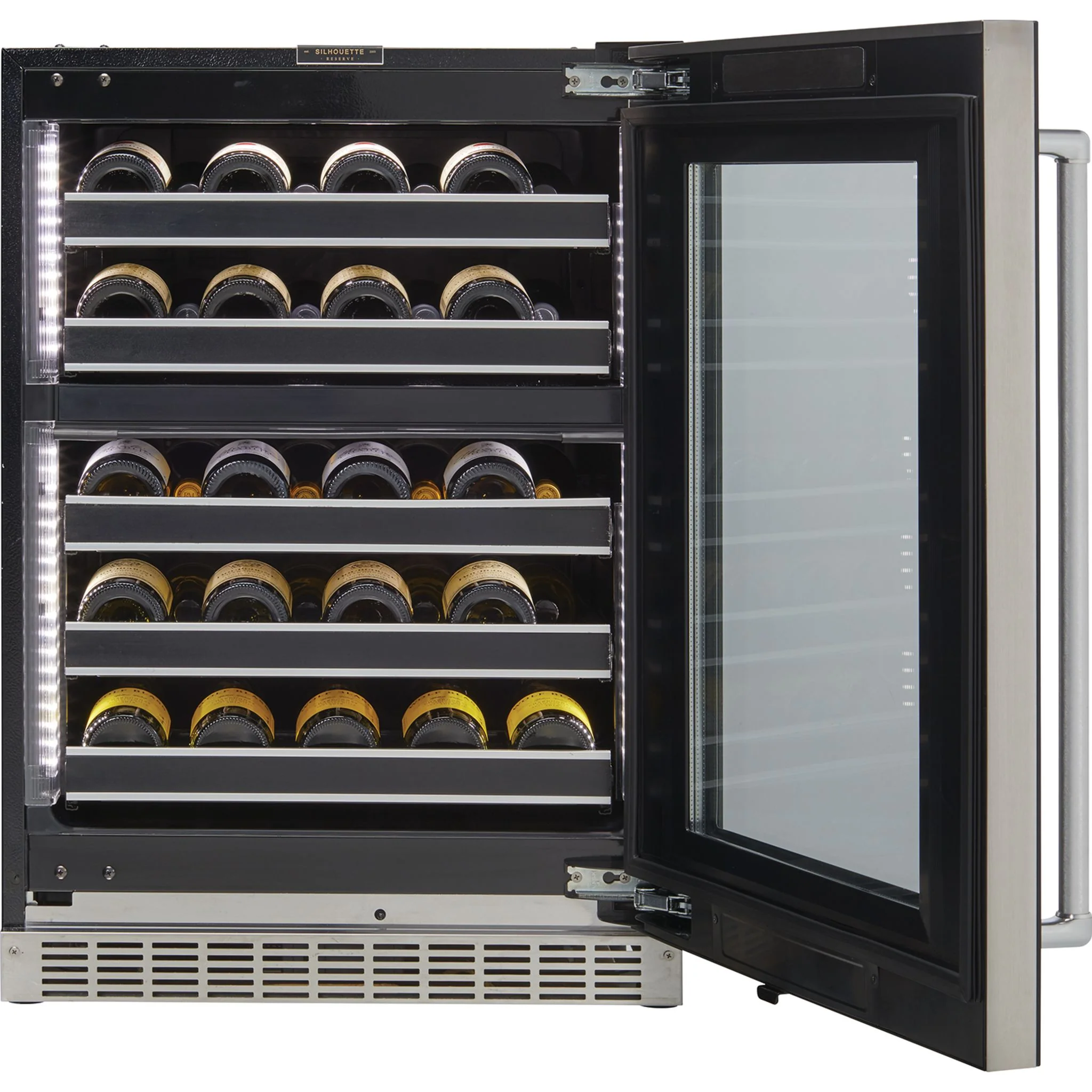 Silhouette Reserve – 24? Built-In Wine Cellar  – Right Swing -Stainless Steel (SRVWC050R) - Image 7