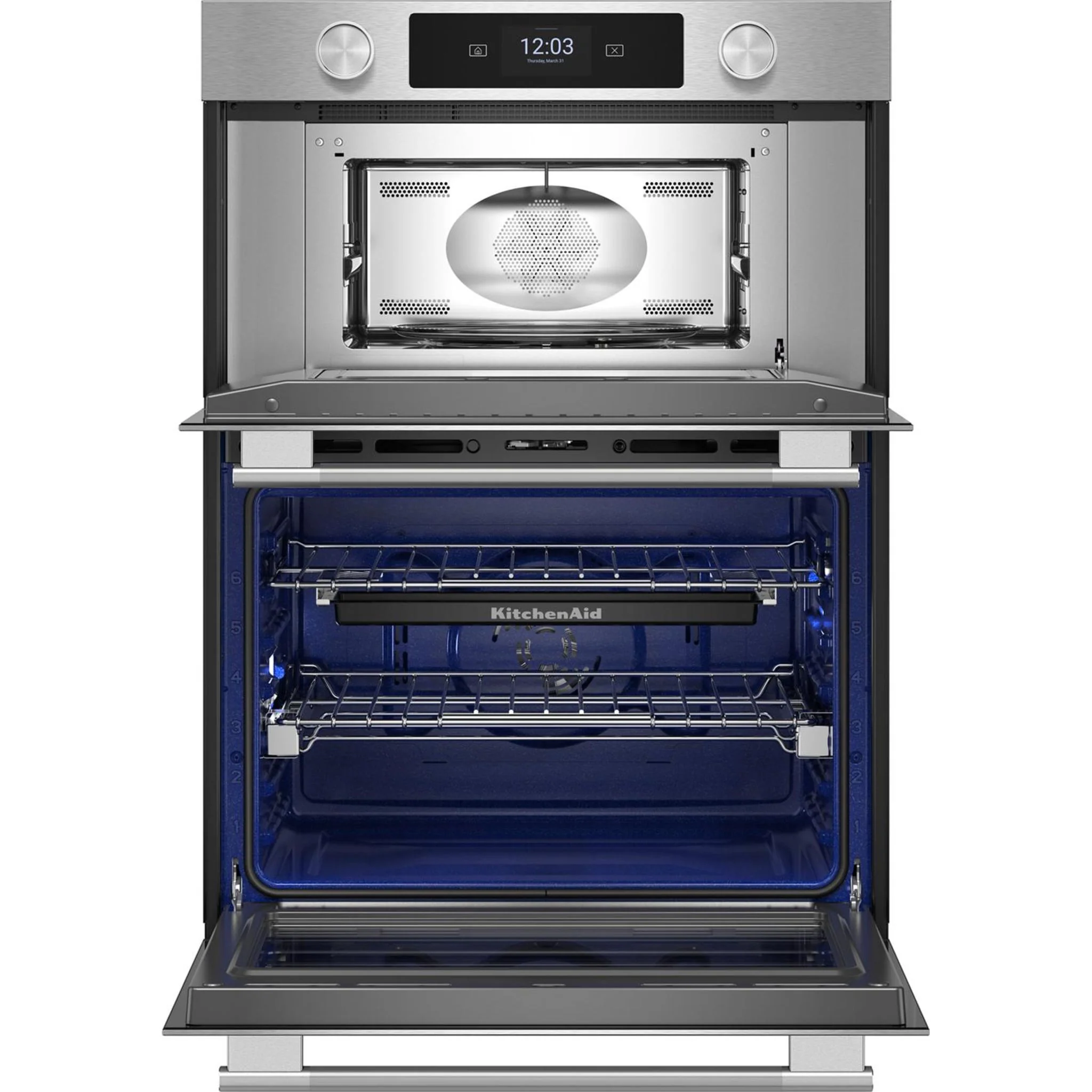 KitchenAid 27-inch Smart Electric Combo Wall Oven with Assisted Cooking Modes - PrintShieldFinish - PrintShield Stainless (KOEC727SPS) - Image 4