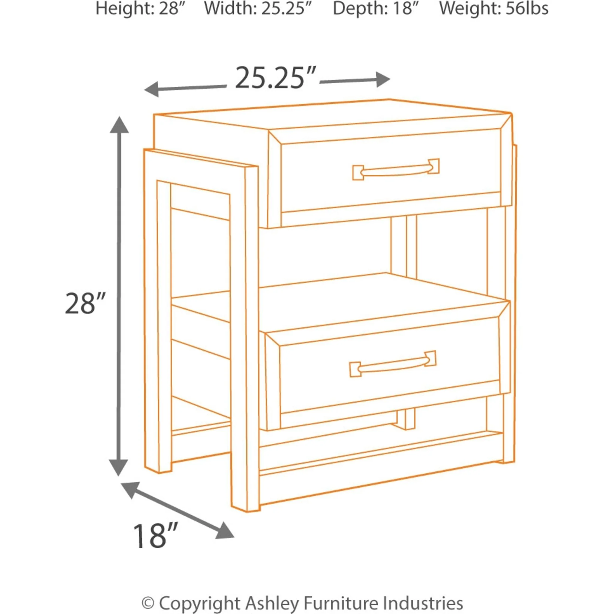 Sommerford Two Drawer Nightstand - Image 4