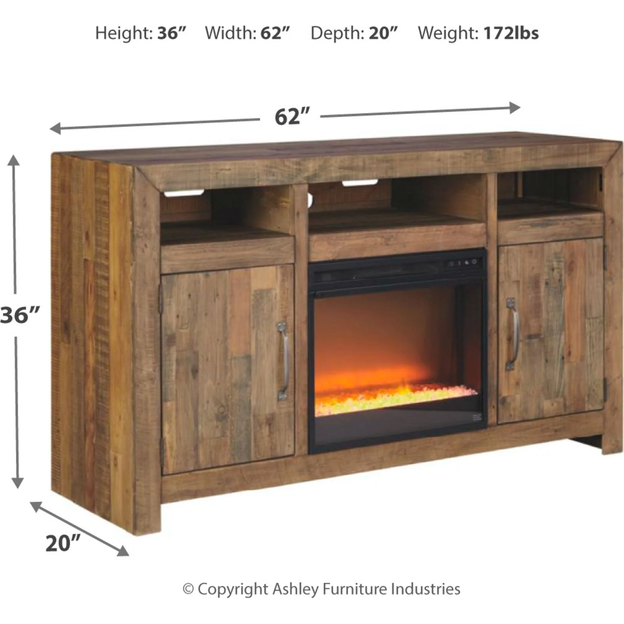 Sommorford TV Stand with Fireplace - Image 4