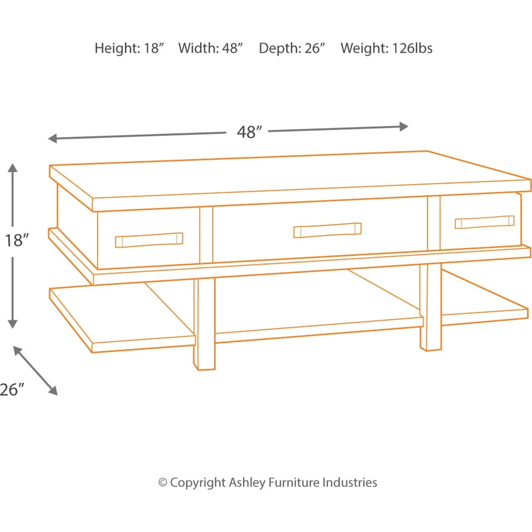Stanah Coffee Table with Lift Top - Image 4