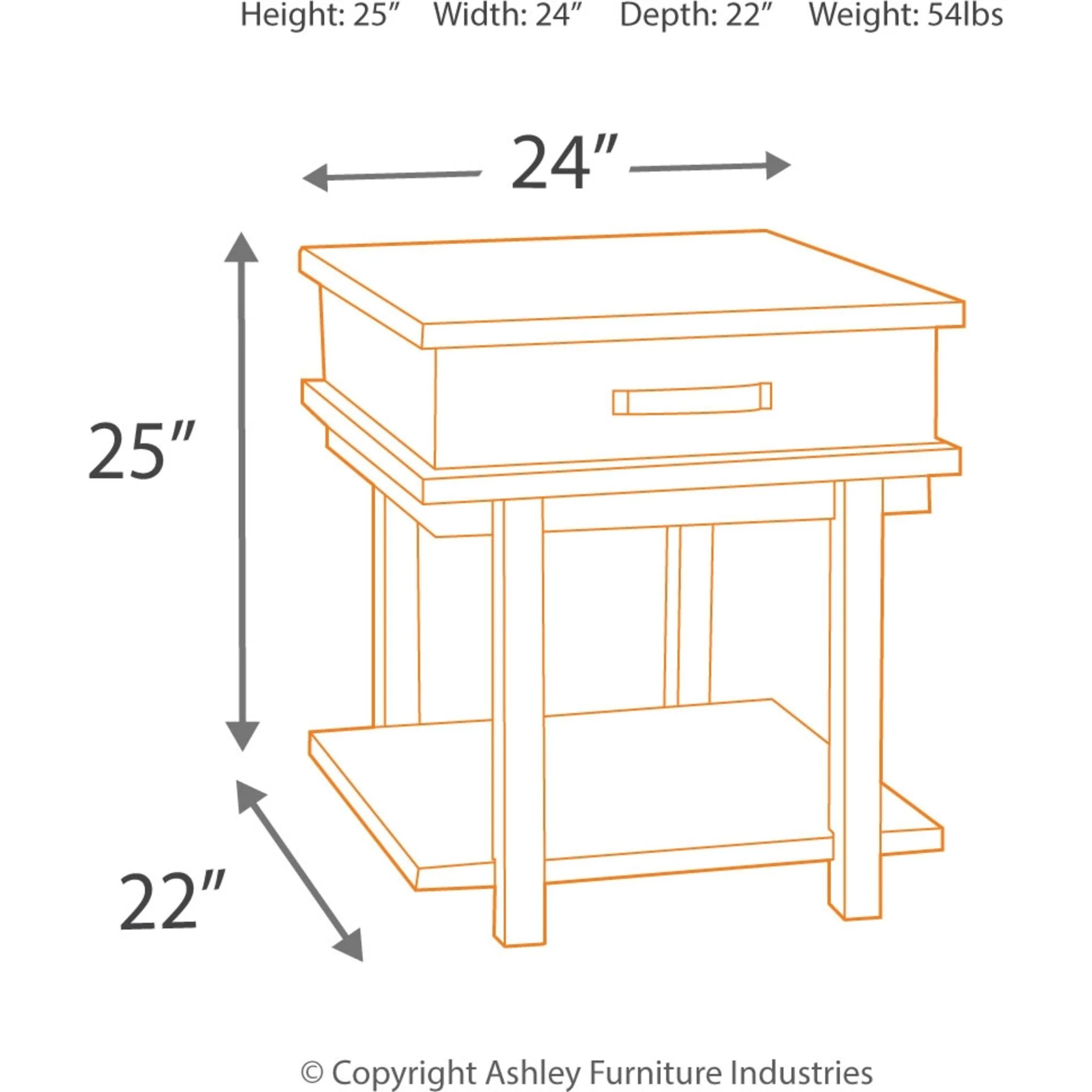 Stanah Rectangle End Table - Image 3