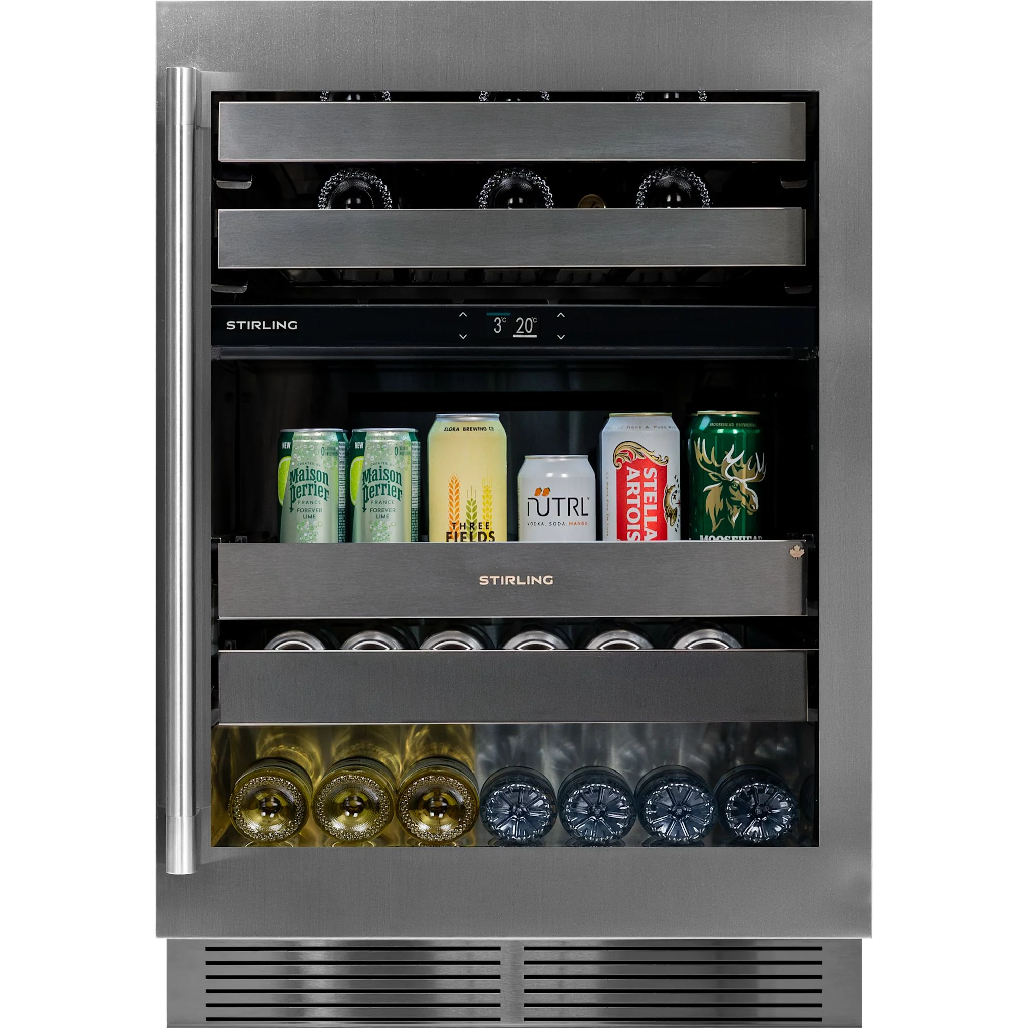 Stirling 24" Dual Zone Stainless Steel Wine & Beverage Cooler Stainless Package - Stainless Steel (S4-D250SS) - Image 3