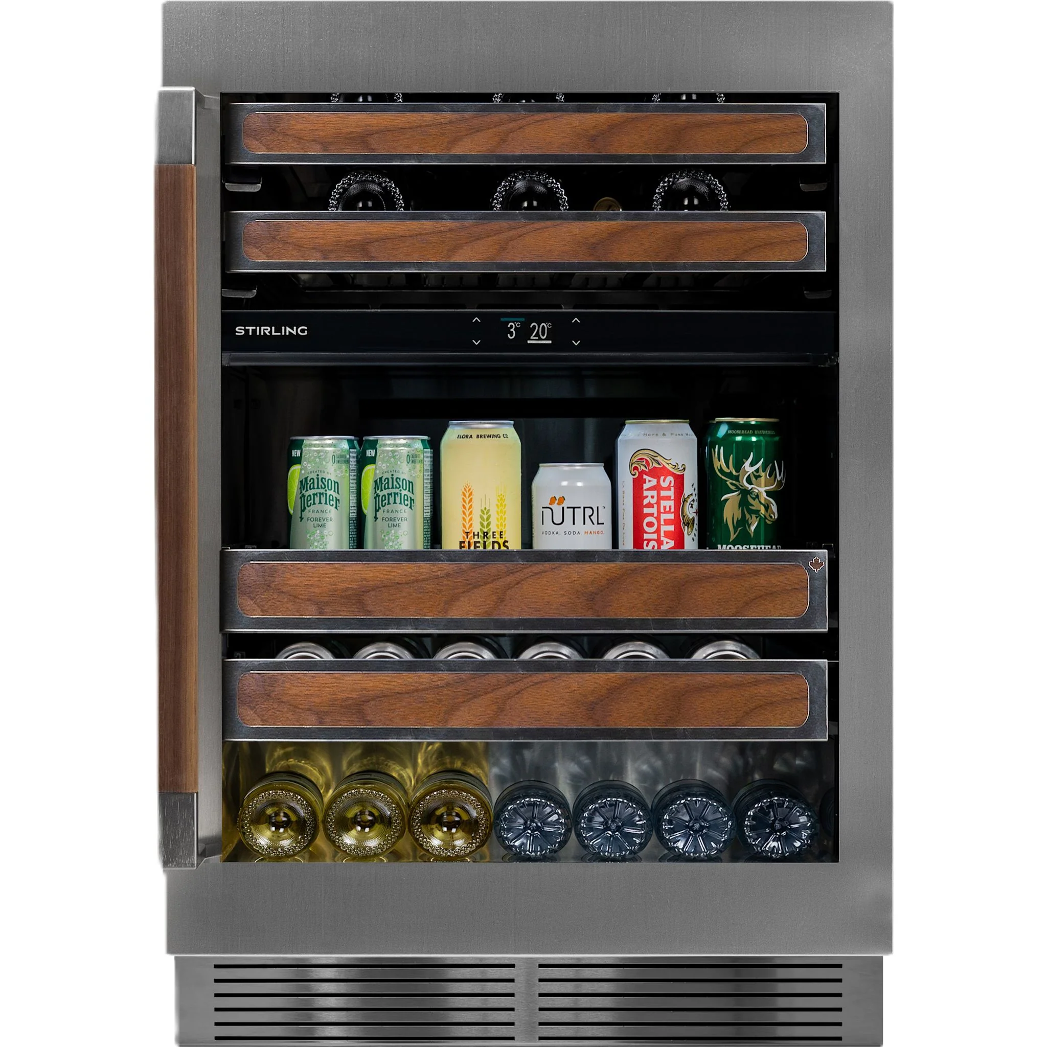 Stirling 24" Dual Zone Stainless Steel Wine & Beverage Cooler Wood Package - Stainless Steel (S4-D275SS) - Image 2