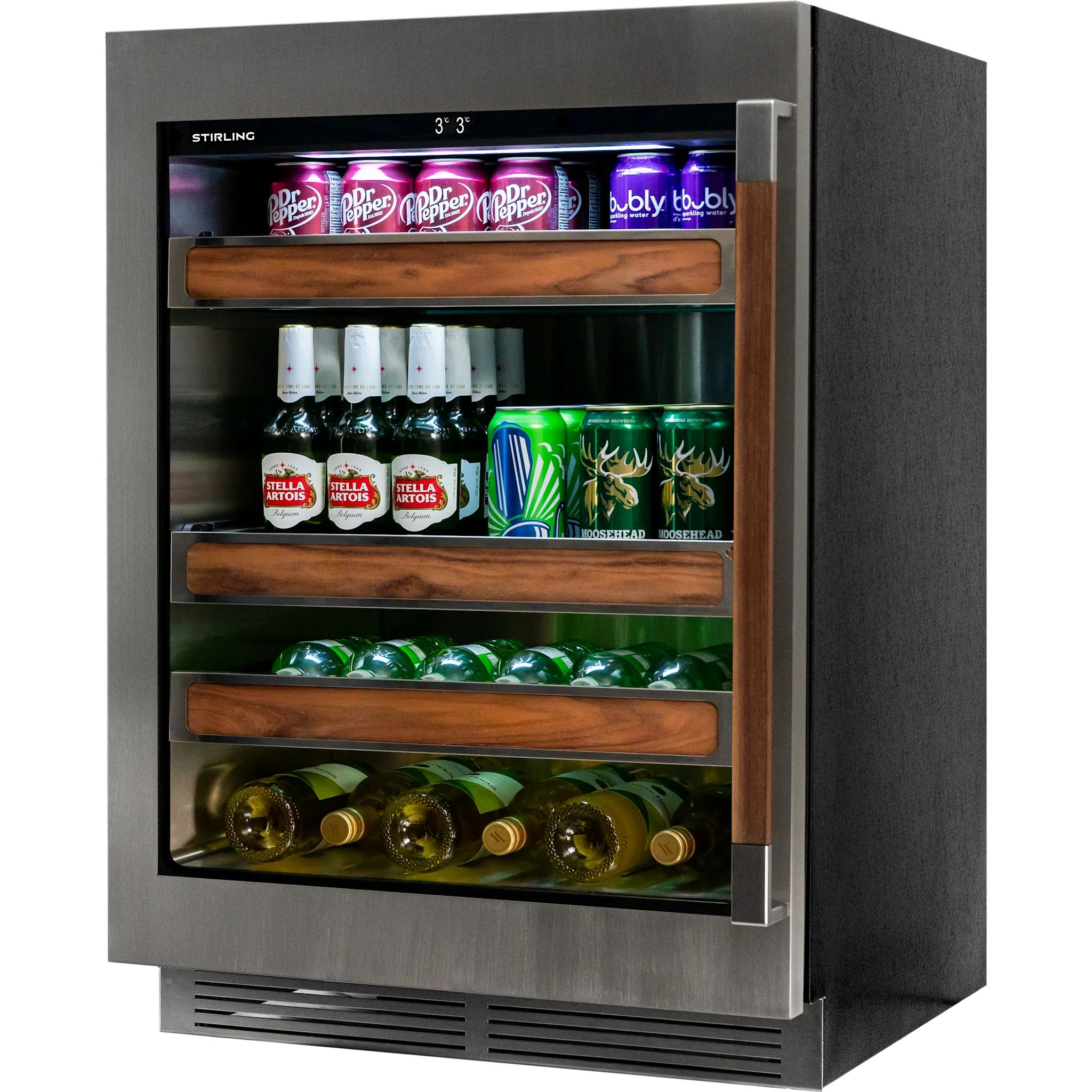 Stirling 24" Single Zone Stainless Steel Beverage Cooler Wood Package - Stainless Steel (S4-125SS) - Image 6
