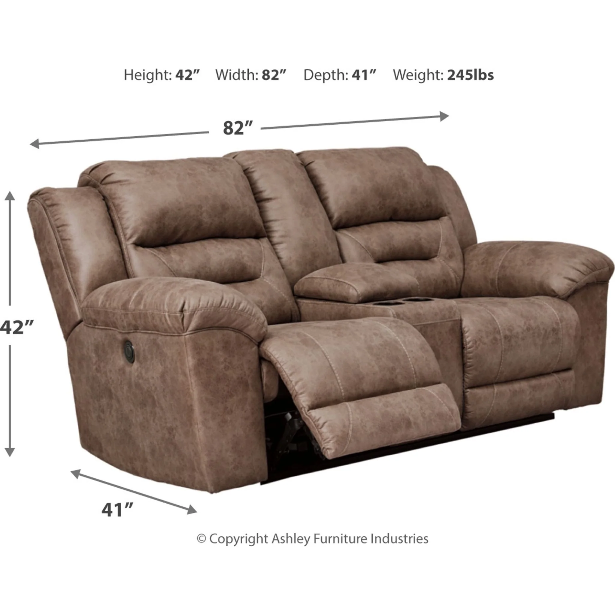Stoneland Reclining Power Loveseat with Console - Image 5