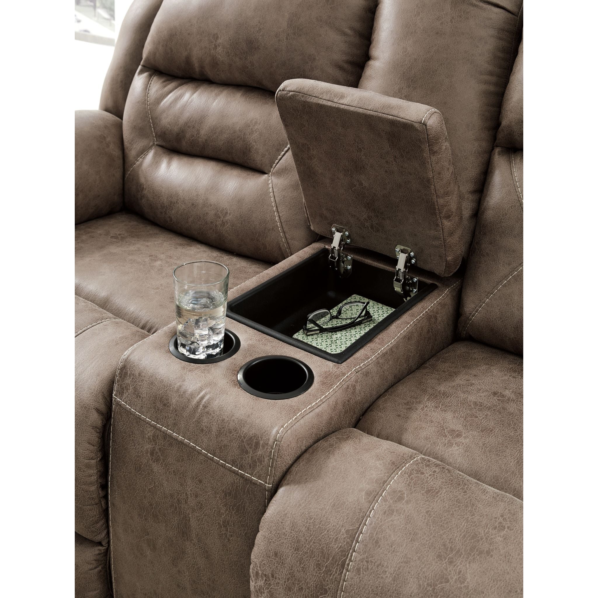 Stoneland Reclining Power Loveseat with Console - Image 6