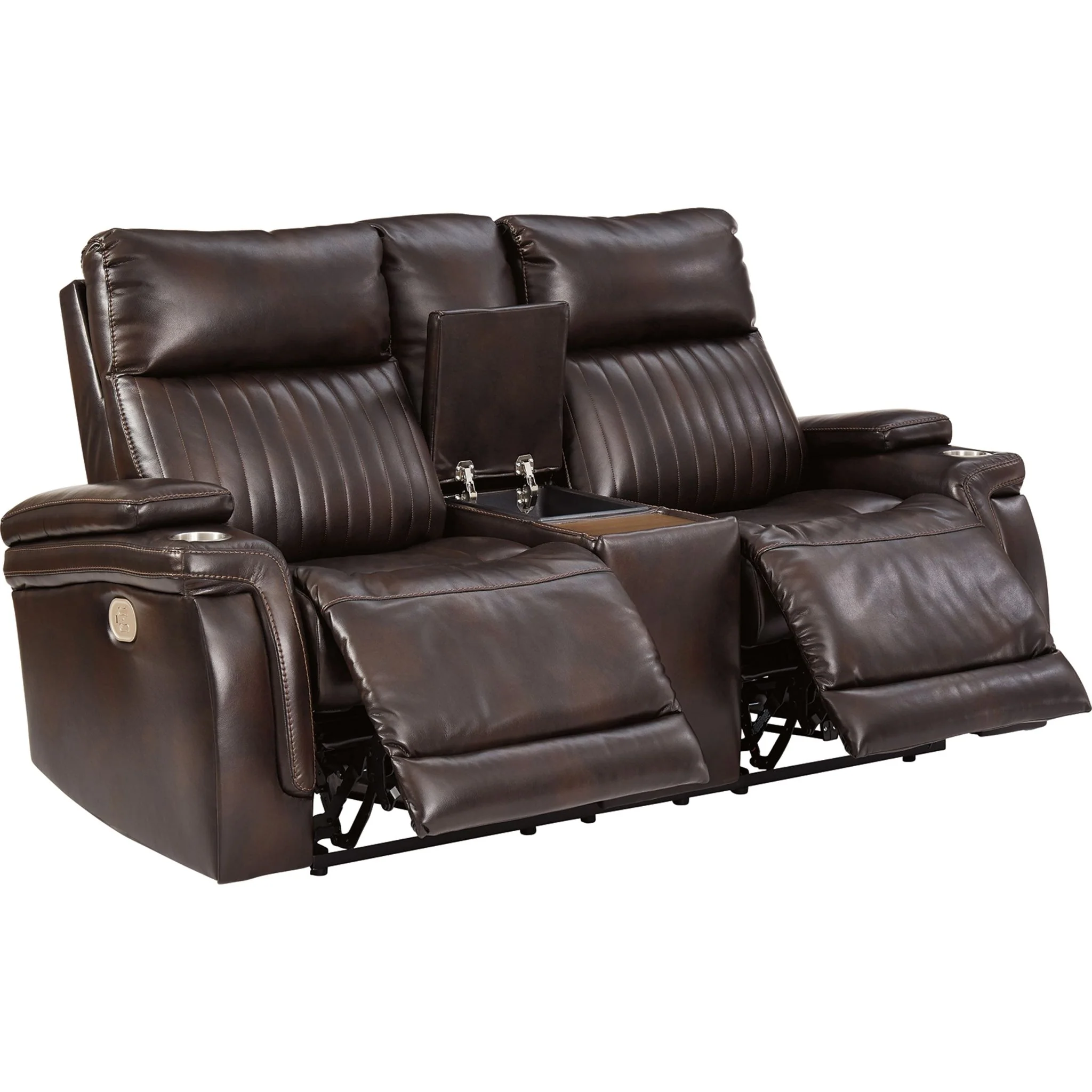 Team Time Power Reclining Loveseat with Console and Adj Head - Image 3