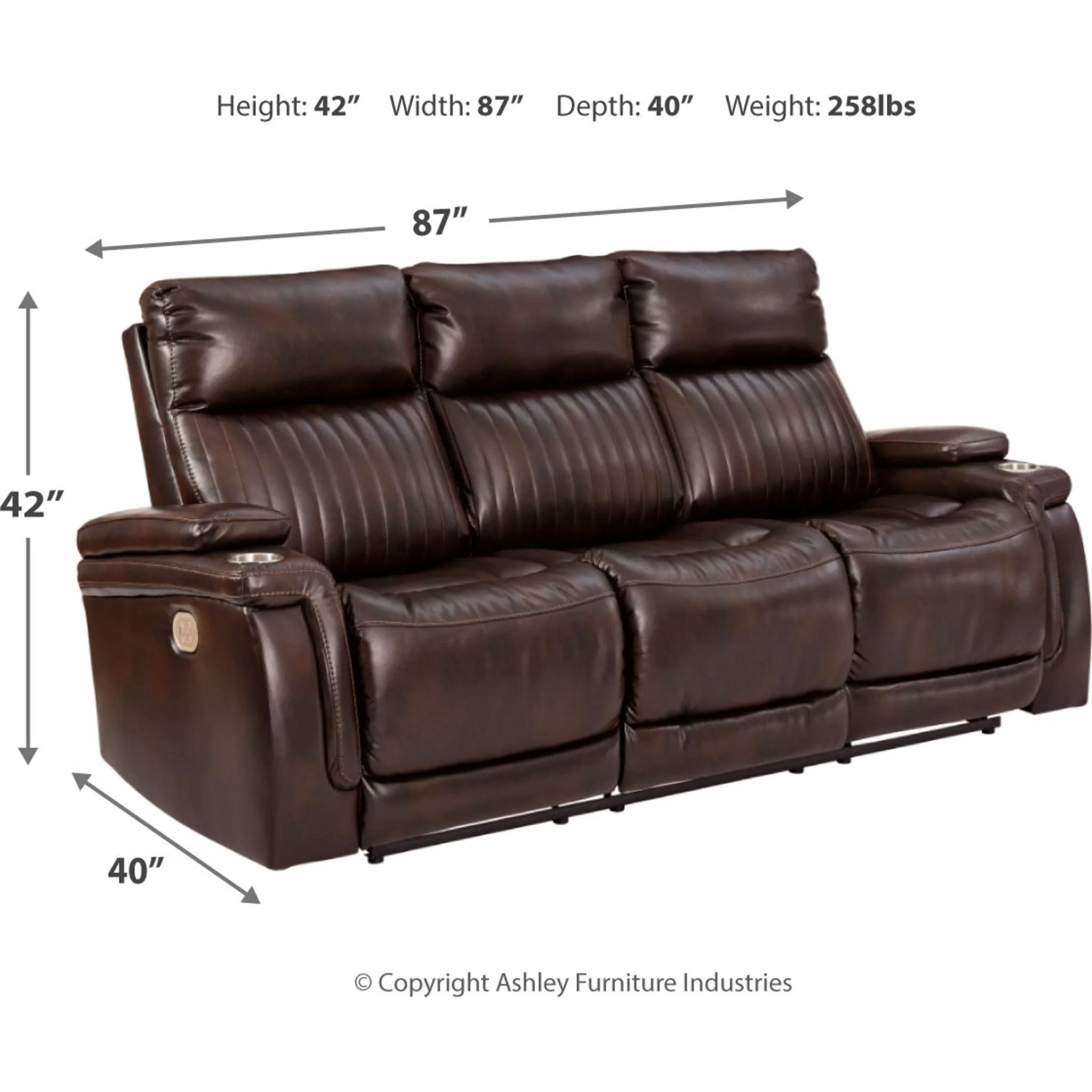 Team Time Power Reclining Sofa with Adjustable Headrest - Image 2