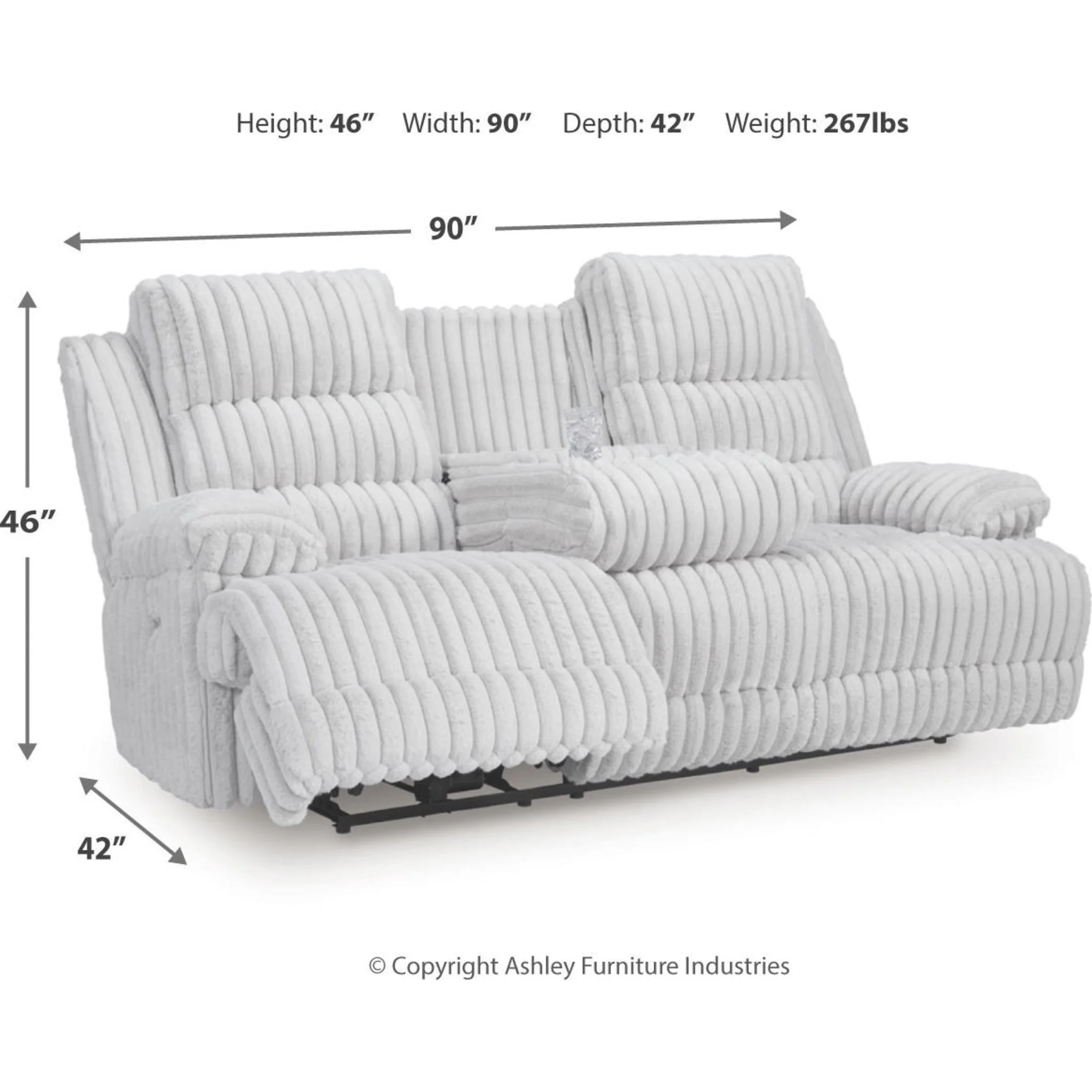 Technique Power Reclining Sofa with Drop Down Table - Image 3