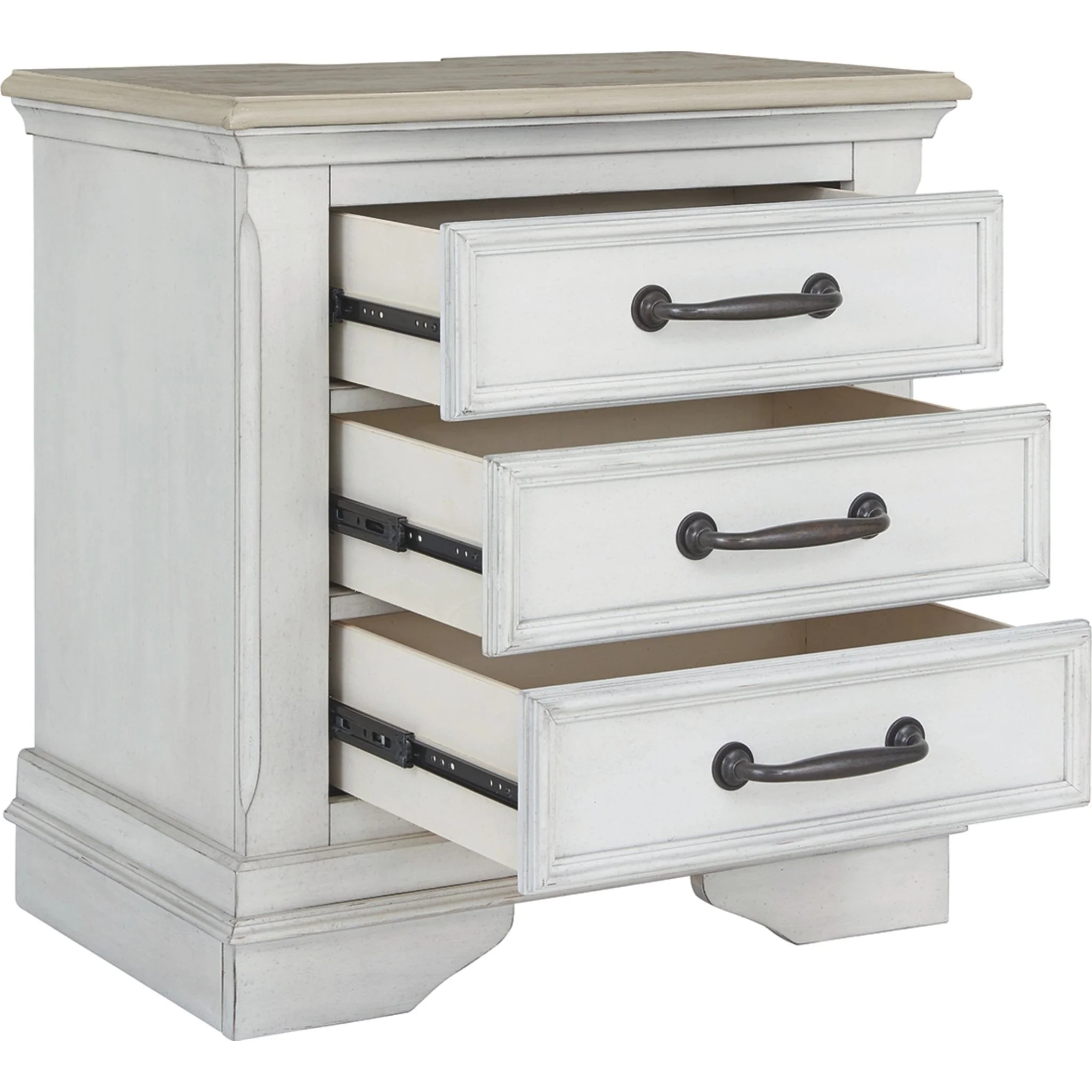 Teganville- EXCLUSIVE Three Drawer Nightstand - Image 4