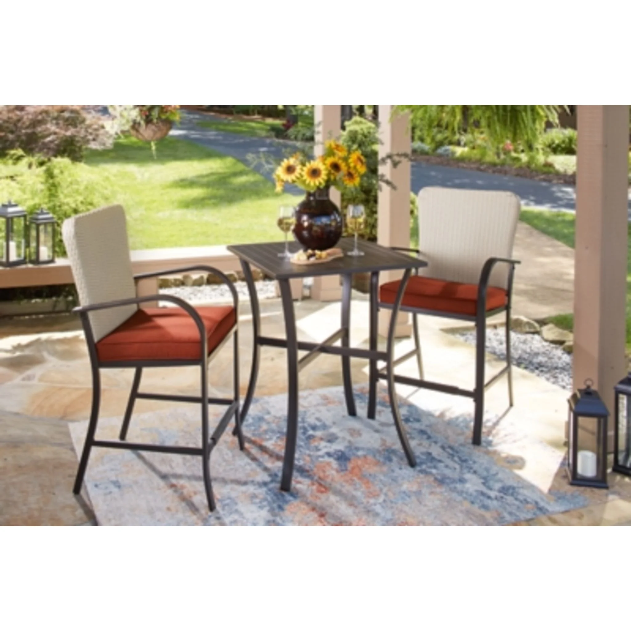 Outdoor Tianna 3 Piece Table Set Dark Brown - Image 2