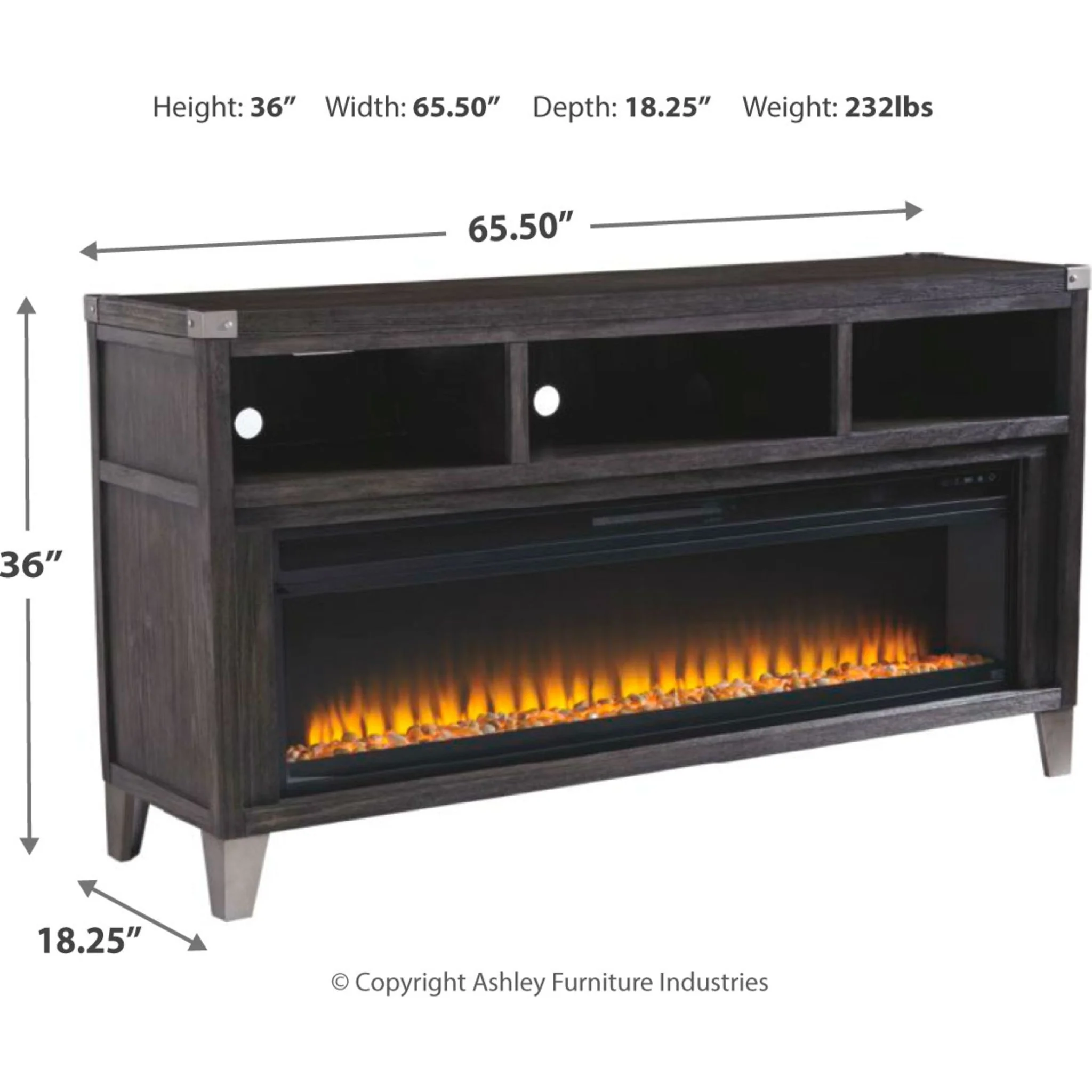 Todoe TV Stand with Fireplace - Image 3
