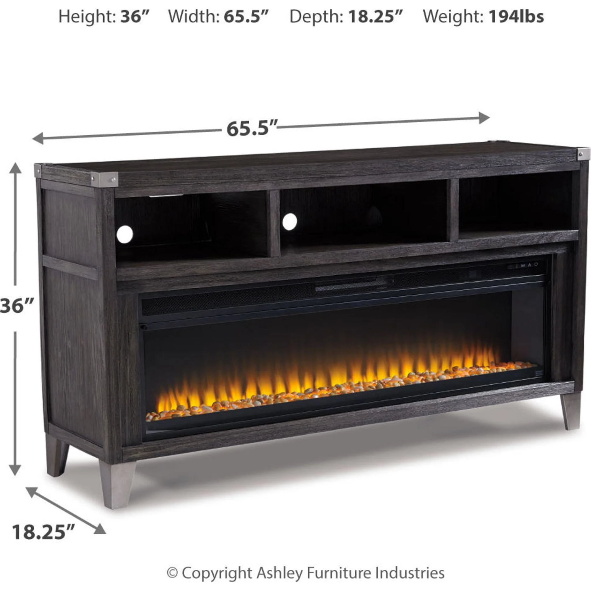 Todoe TV Stand with Fireplace - Image 7