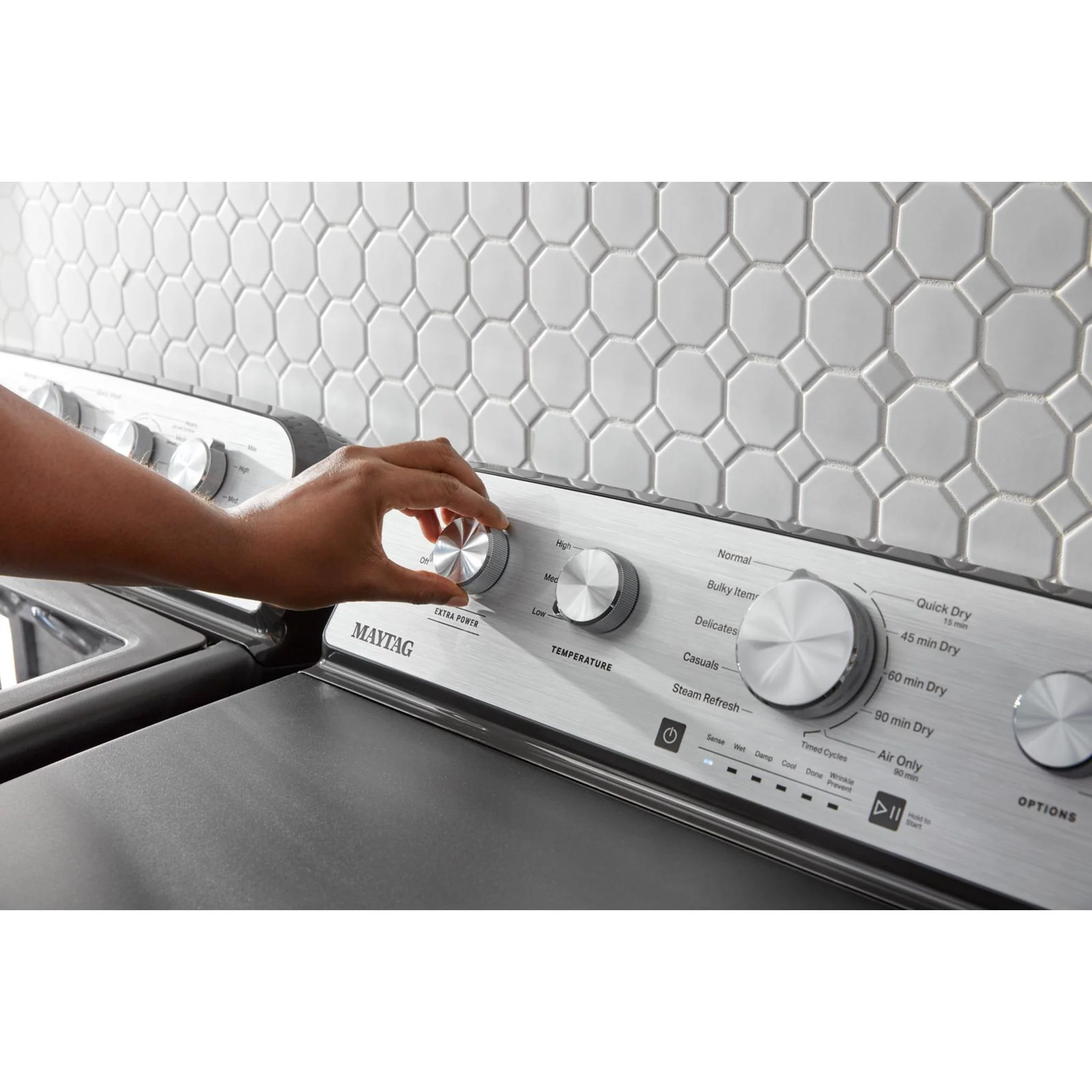 Maytag Top Load Electric Dryer with Steam-Enhanced Cycles - 7.0 cu.ft. - Volcano Black (YMED5430PBK) - Image 5