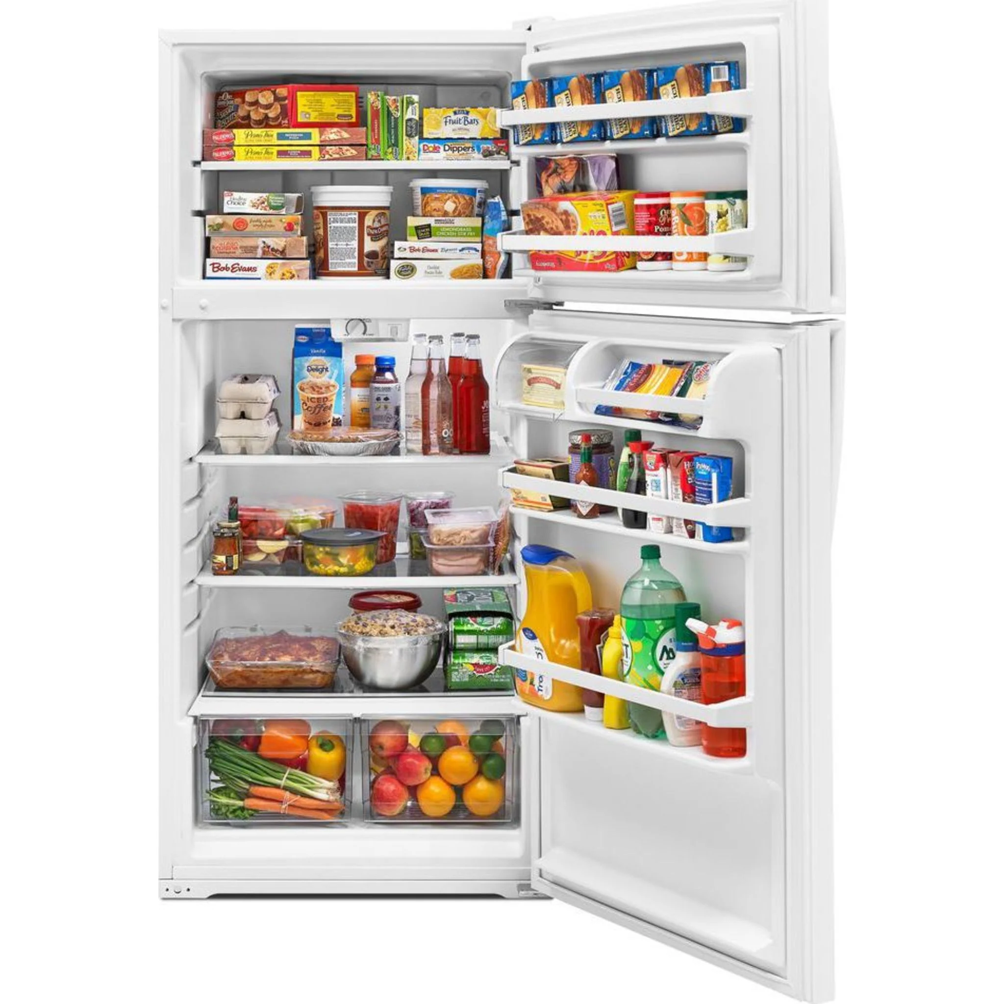 Whirlpool 28-inches wide Top-Freezer Refrigerator with Optional Icemaker - 14 cu. ft. -White (WRT314TFDW) - Image 3