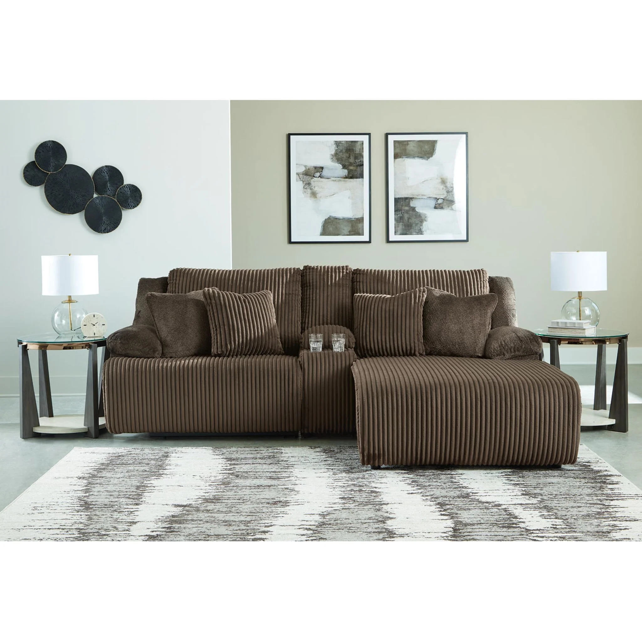 Top Tier 3 Piece Reclining Sectional with Chaise - Image 2