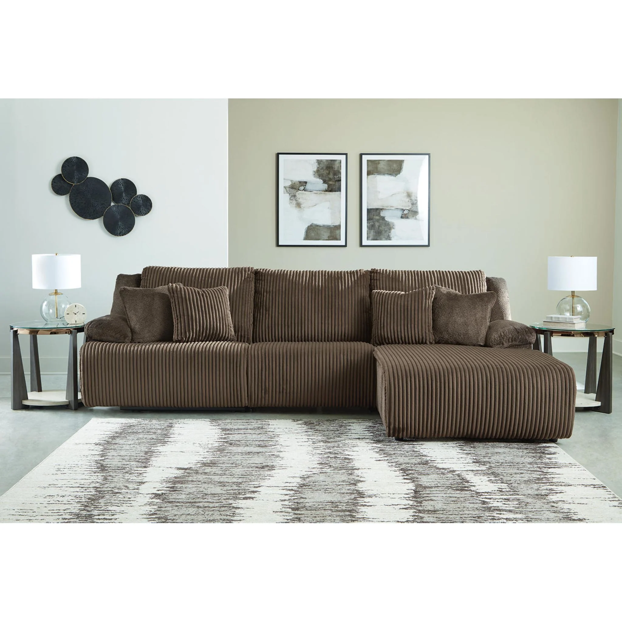 Top Tier 3 Piece Reclining Sectional with Chaise - Image 2