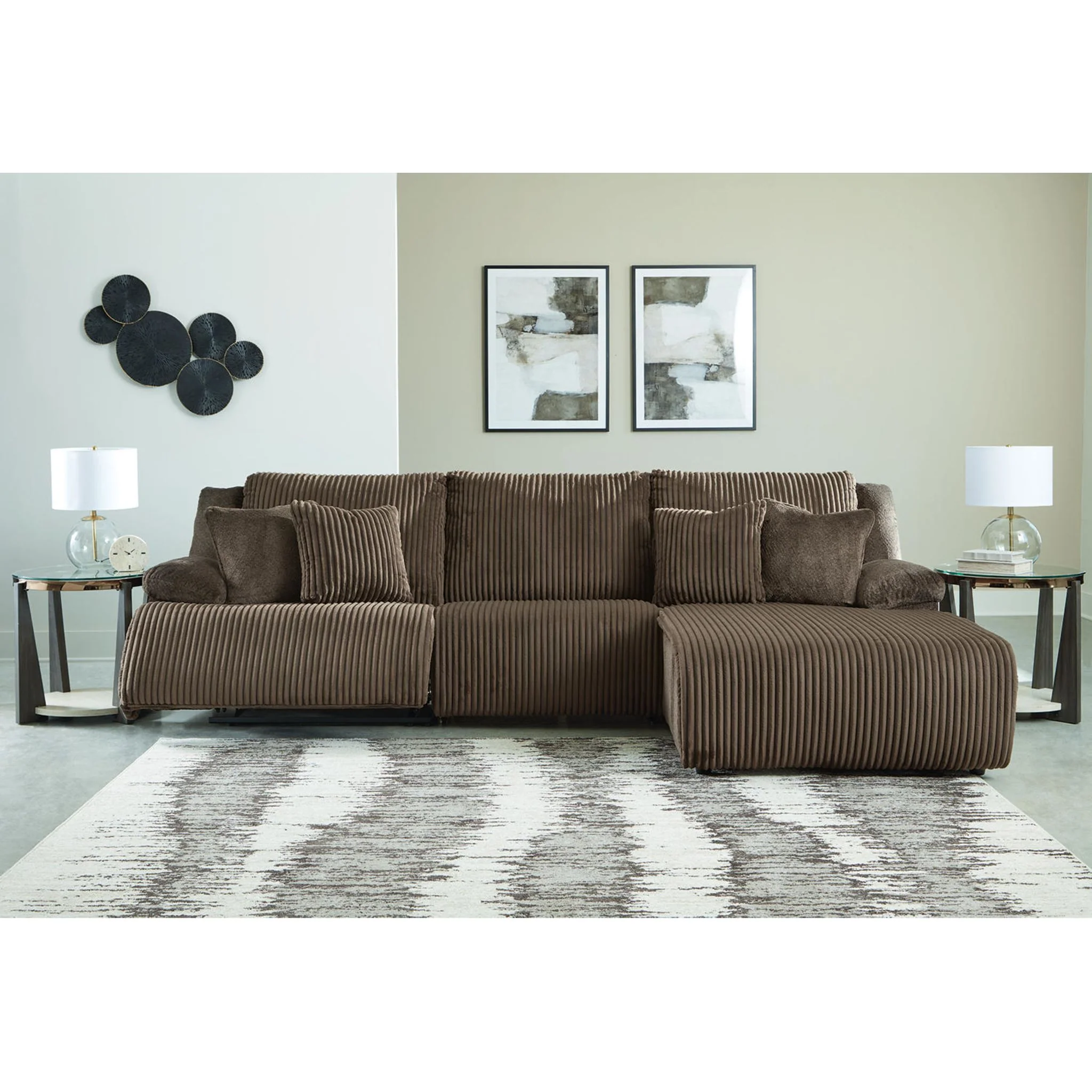 Top Tier 3 Piece Reclining Sectional with Chaise - Image 3