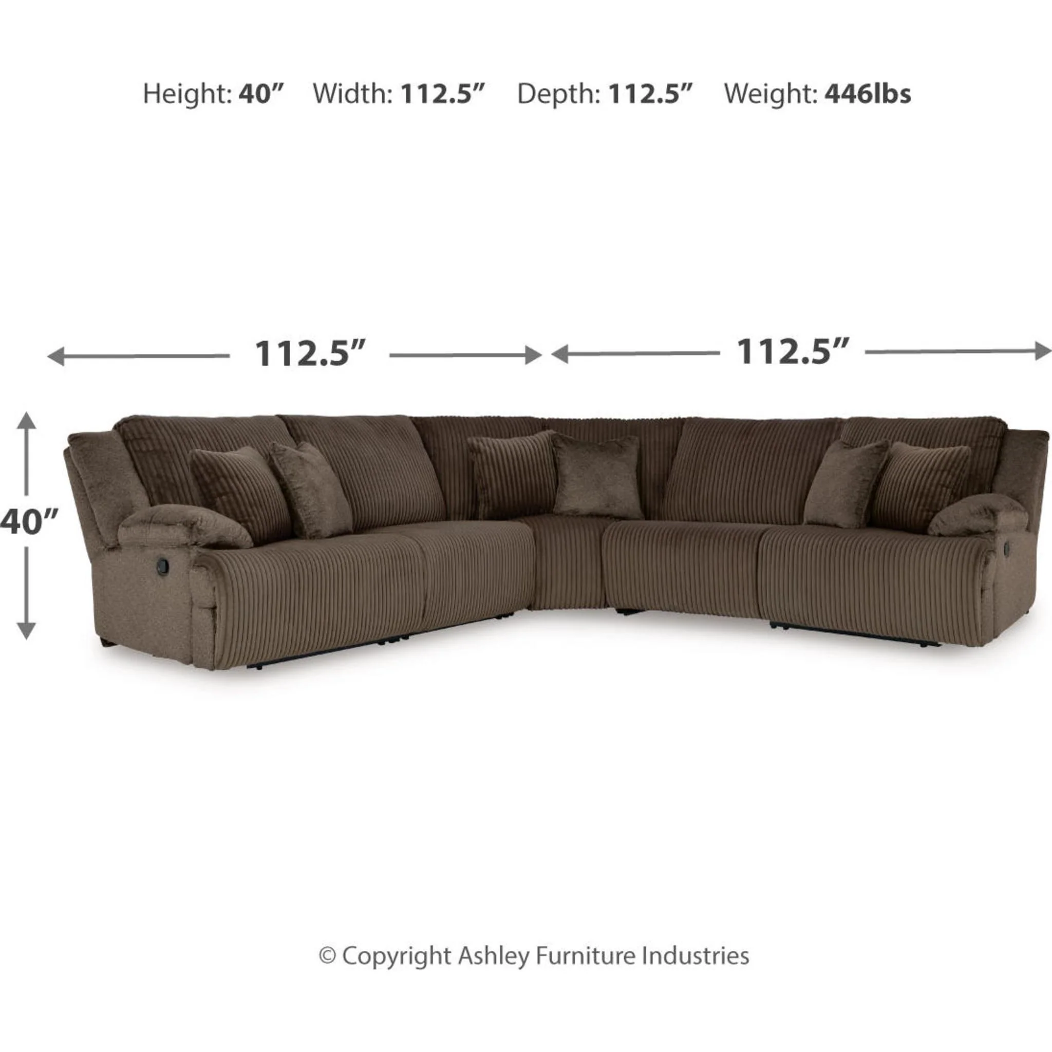 Top Tier 5 Piece Reclining Sectional - Image 3
