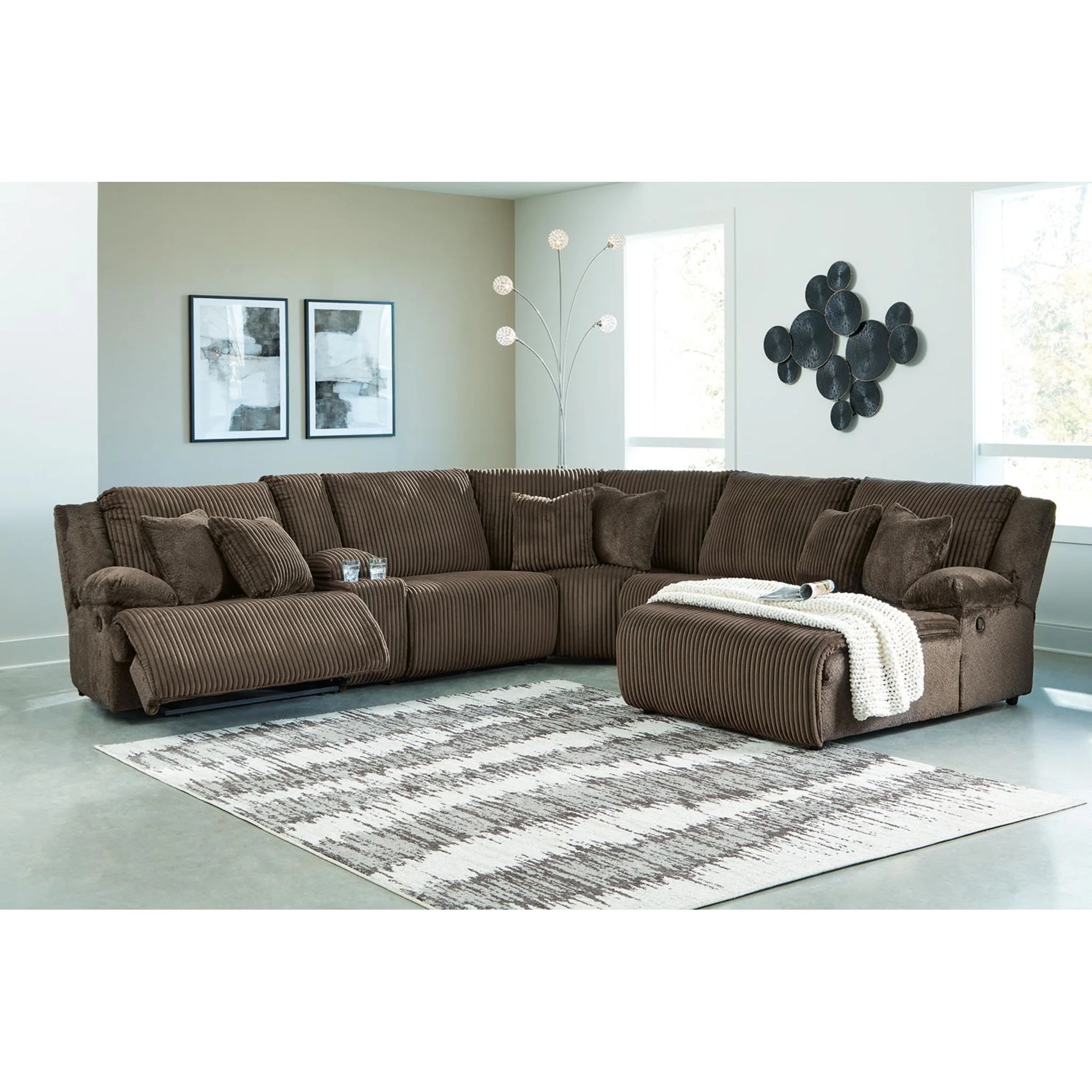 Top Tier 6 Piece Reclining Sectional - Image 26