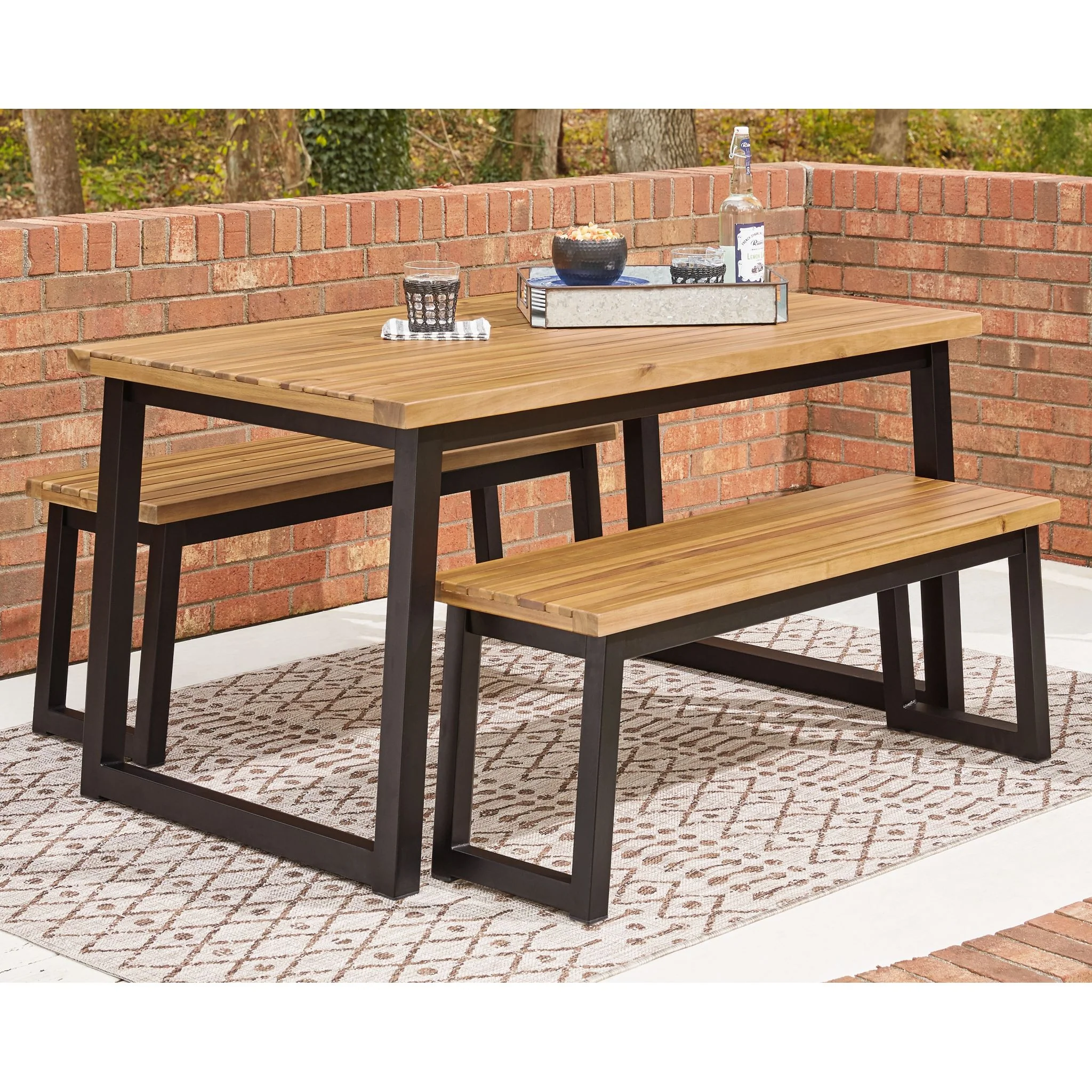 Outdoor Town Wood 3 Piece Table Set - Image 2