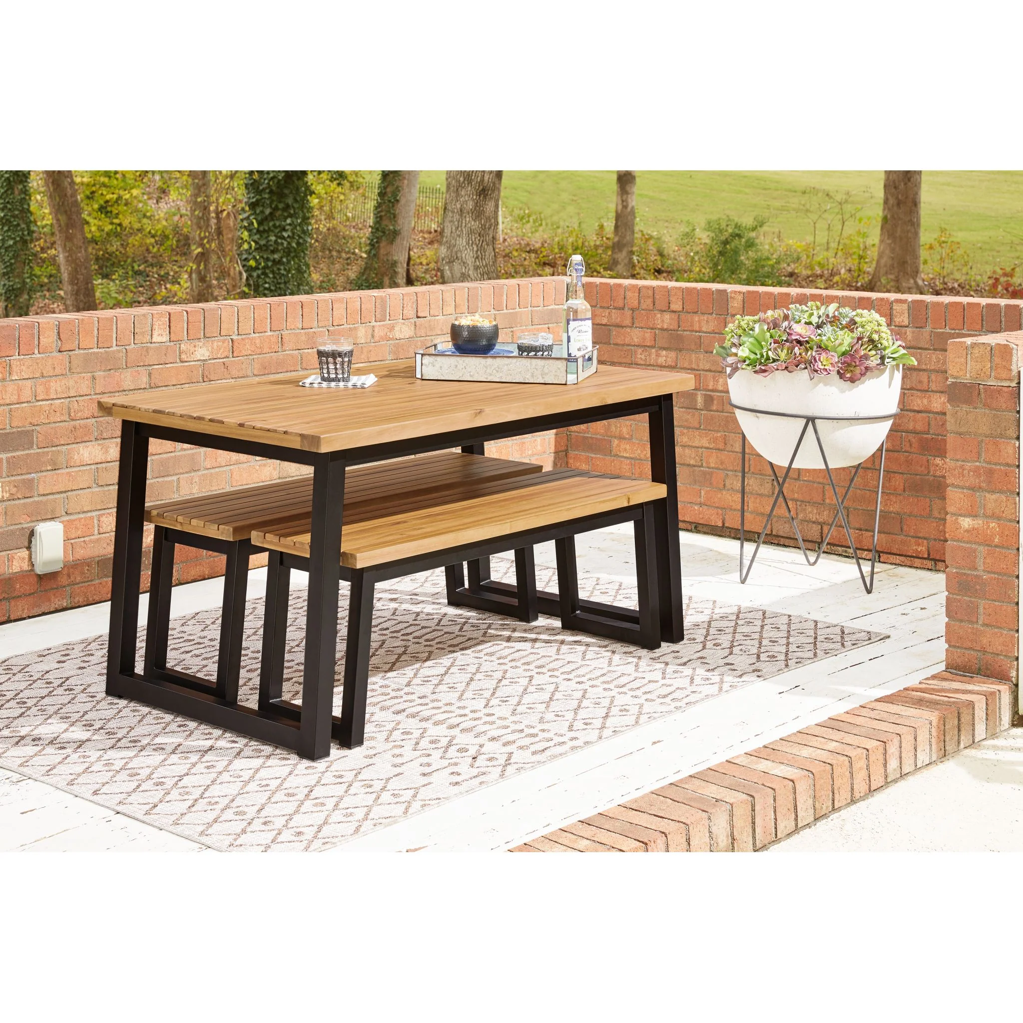 Outdoor Town Wood 3 Piece Table Set - Image 8