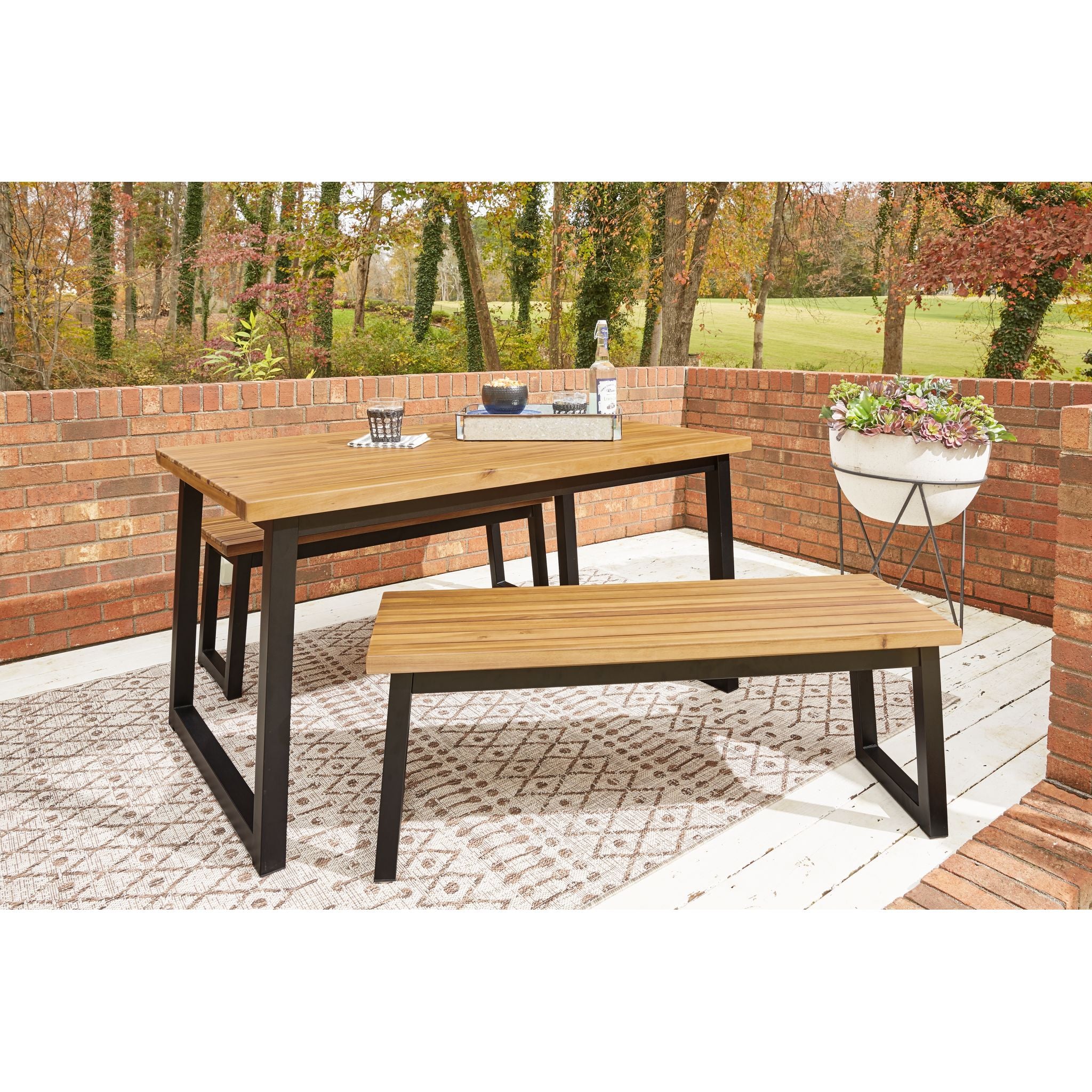 Outdoor Town Wood 3 Piece Table Set - Image 9
