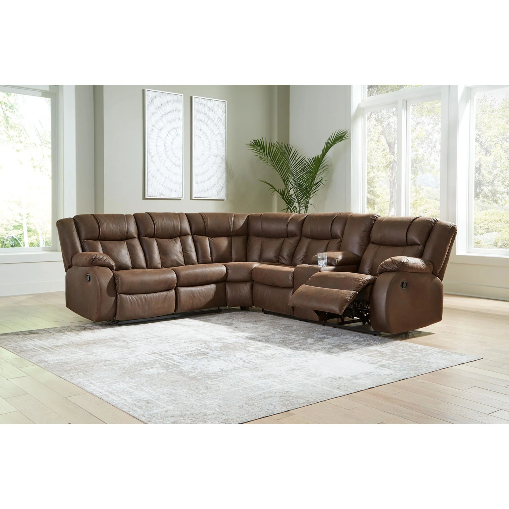 Trail Boys 2 Piece Reclining Sectional with Console - Image 14