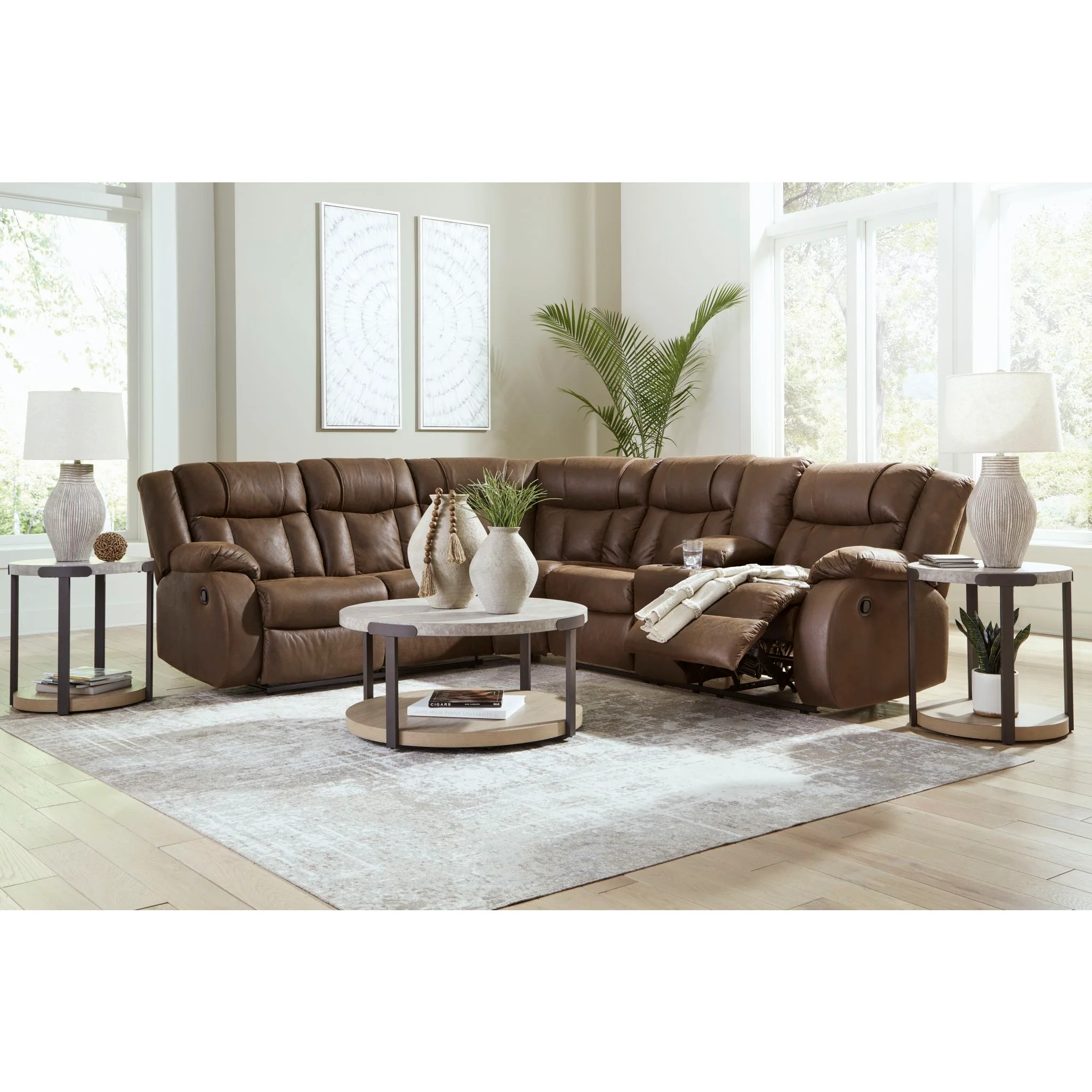 Trail Boys 2 Piece Reclining Sectional with Console - Image 6