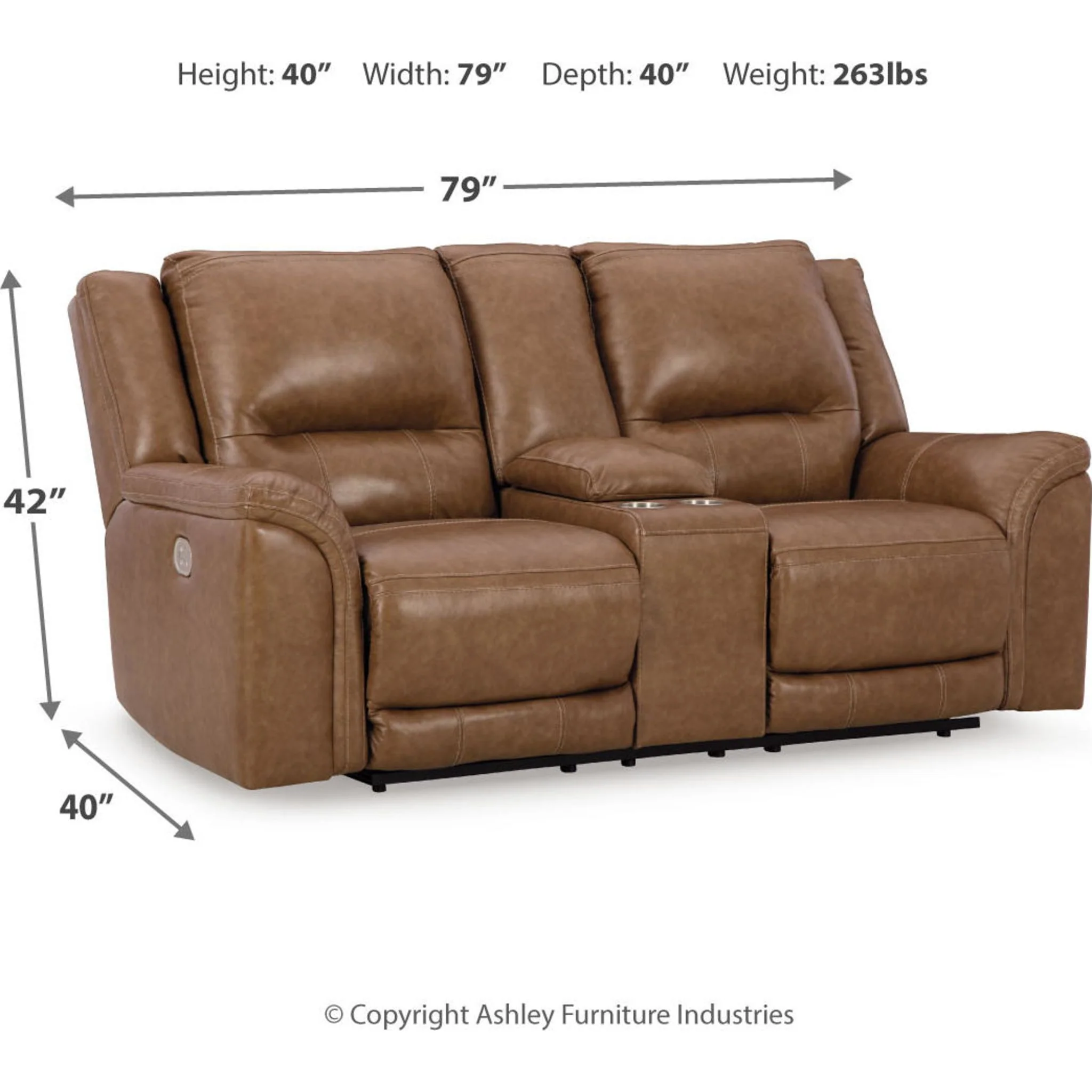 Trasimeno Power Reclining Loveseat with Console - Image 5