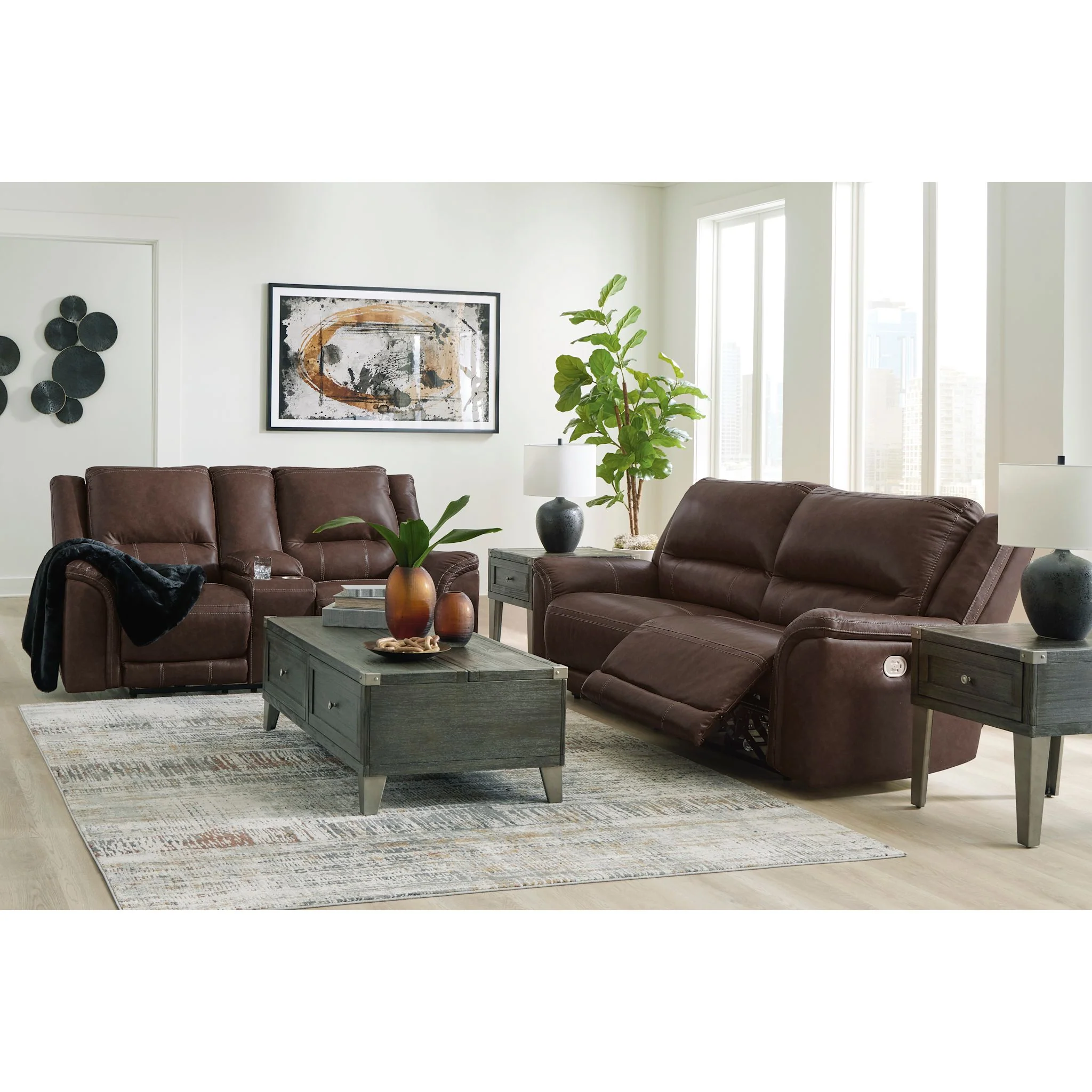 Trasimeno Power Reclining Loveseat with Console - Image 5