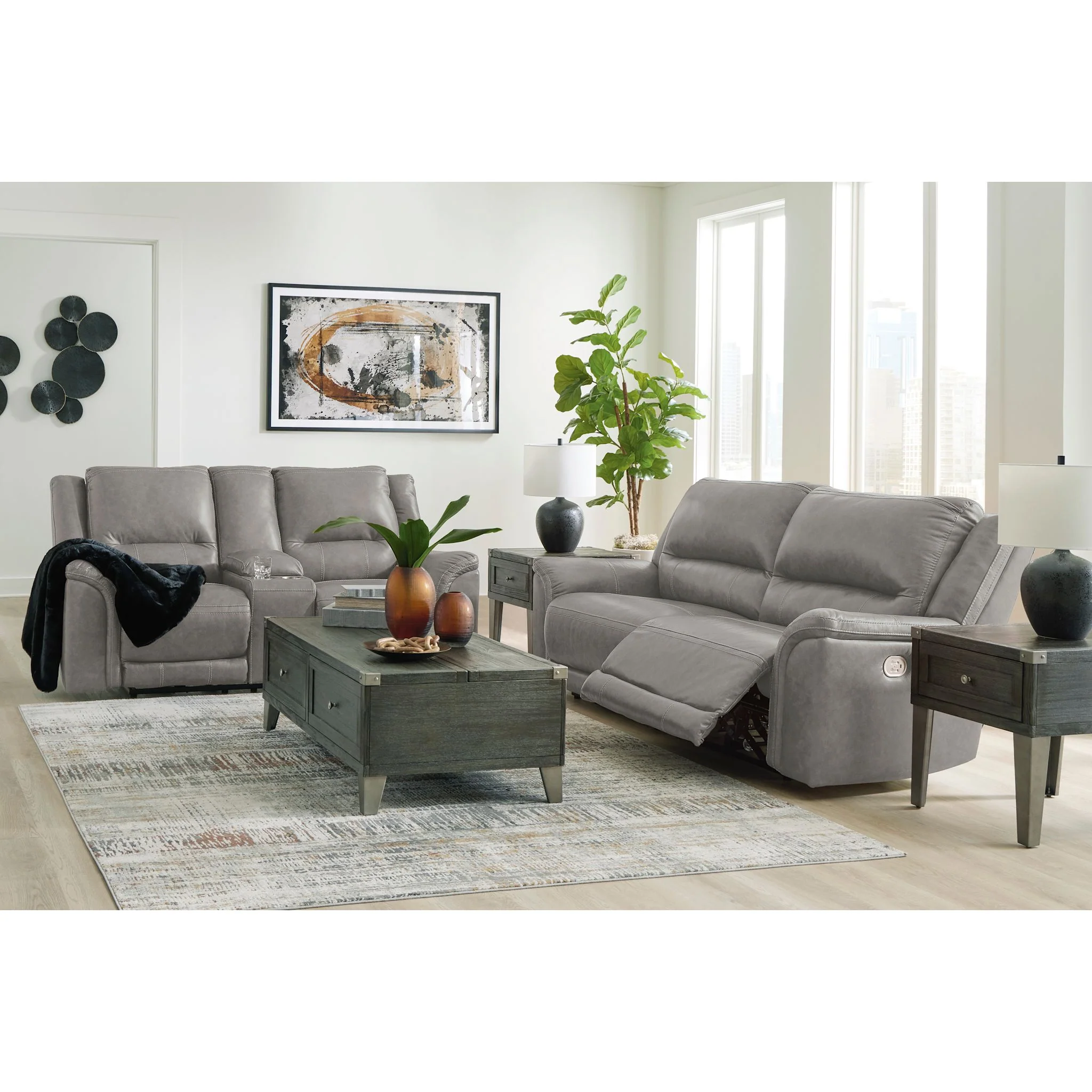 Trasimeno Power Reclining Loveseat with Console - Image 5