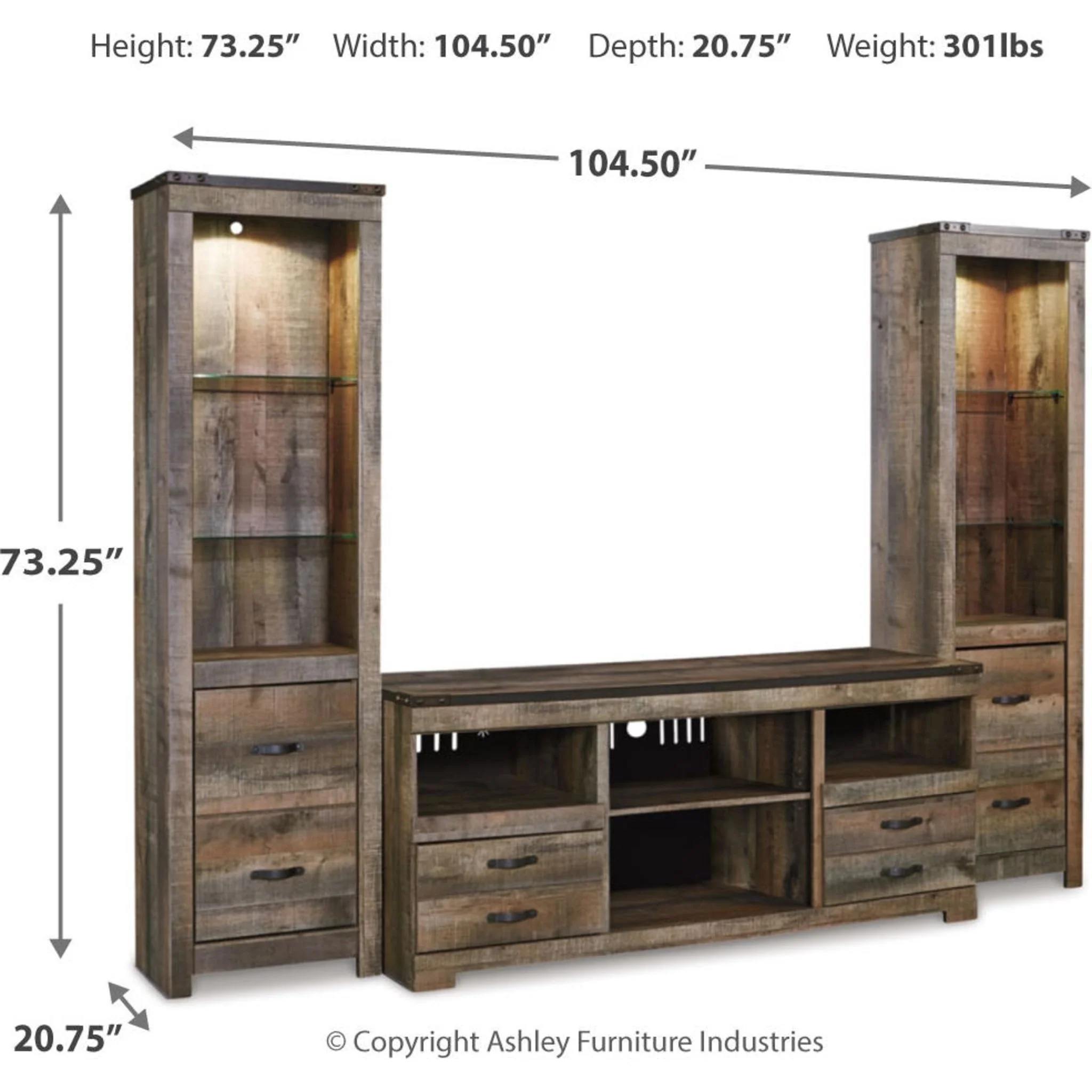 Trinell 3 Piece Entertainment Unit - Image 3