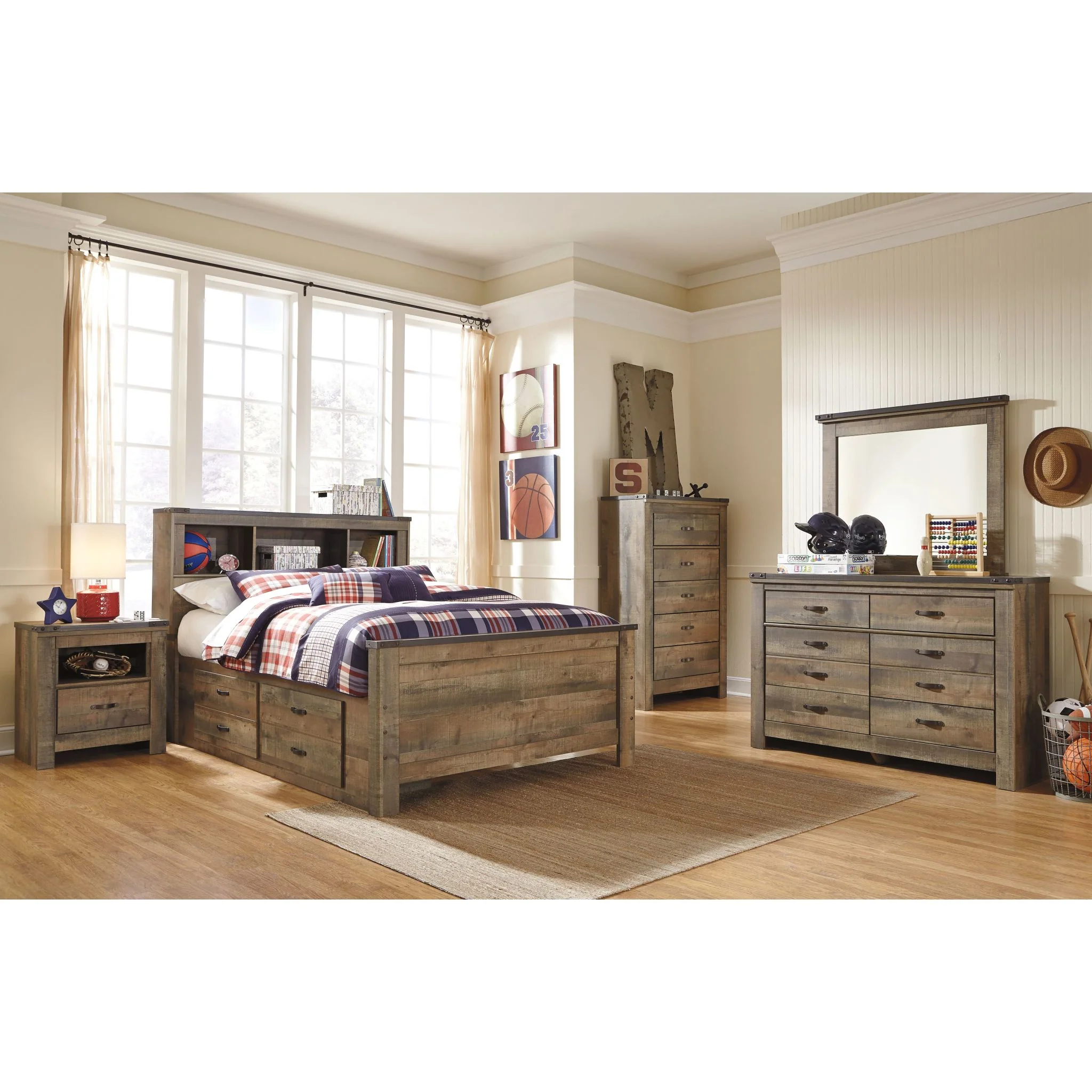 Trinell Bookcase Headboard - Image 14
