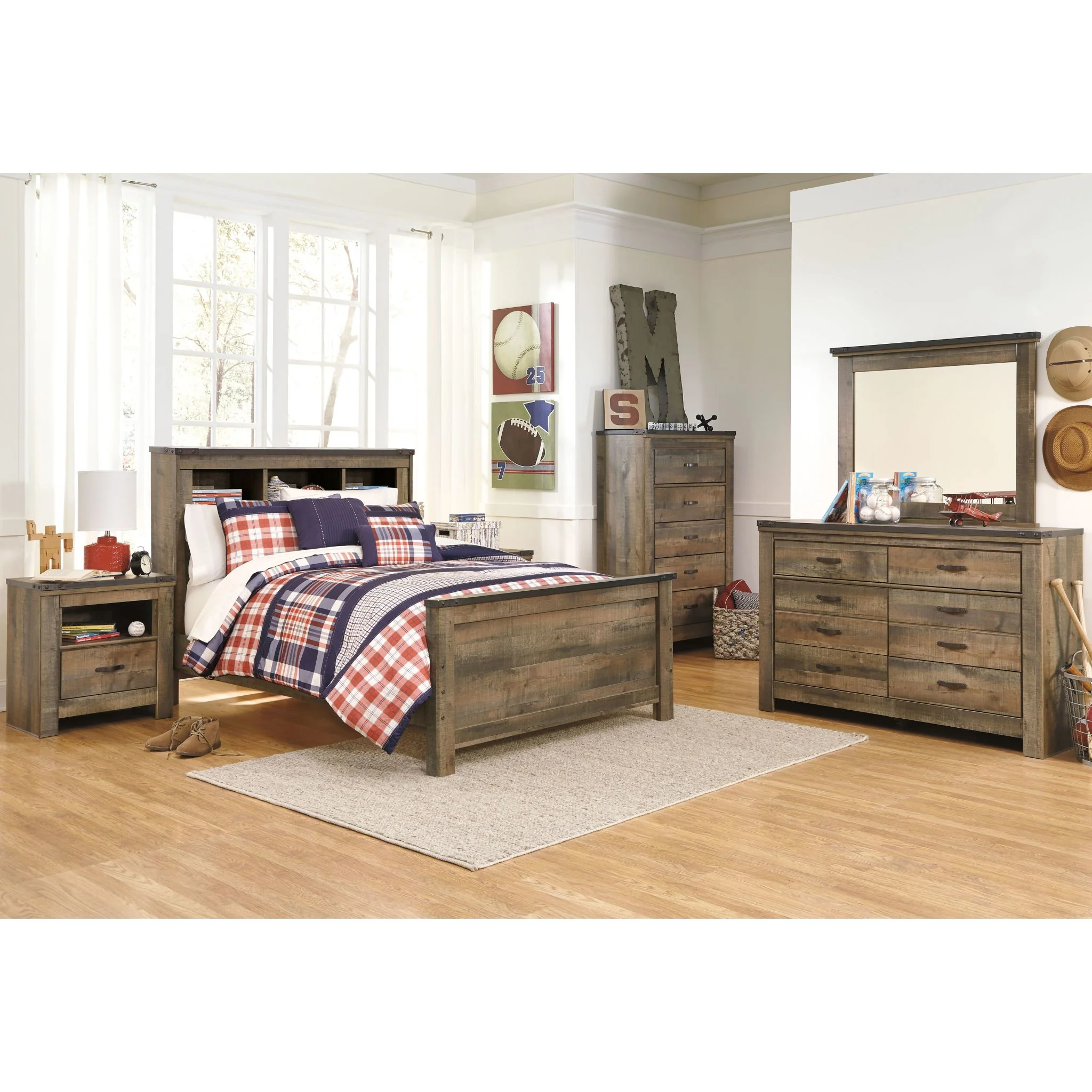 Trinell Bookcase Headboard - Image 15