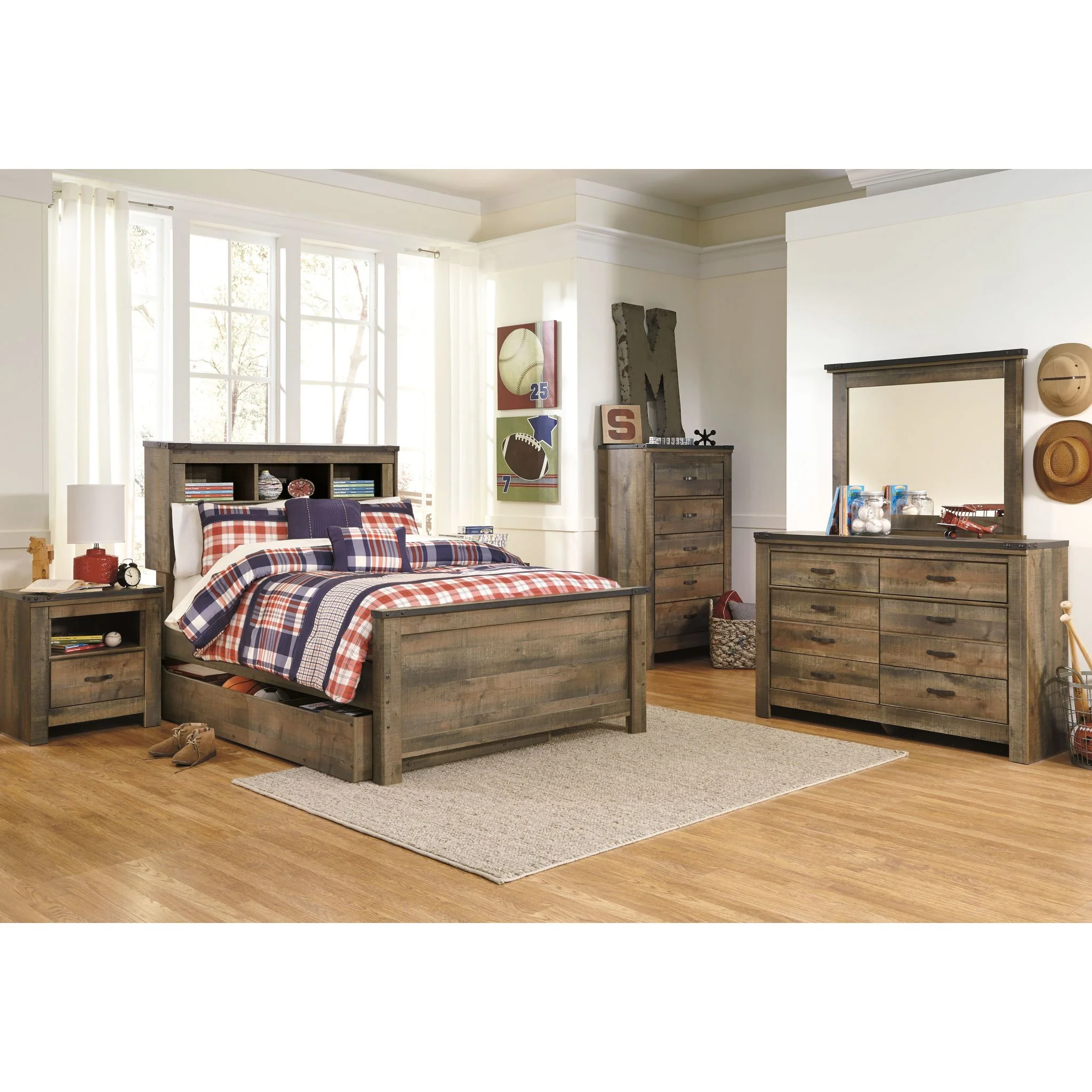 Trinell Bookcase Headboard - Image 16