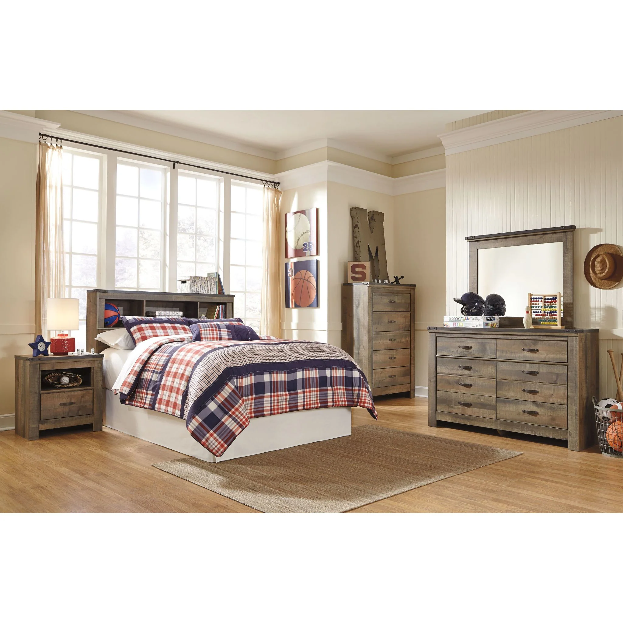Trinell Bookcase Headboard - Image 17