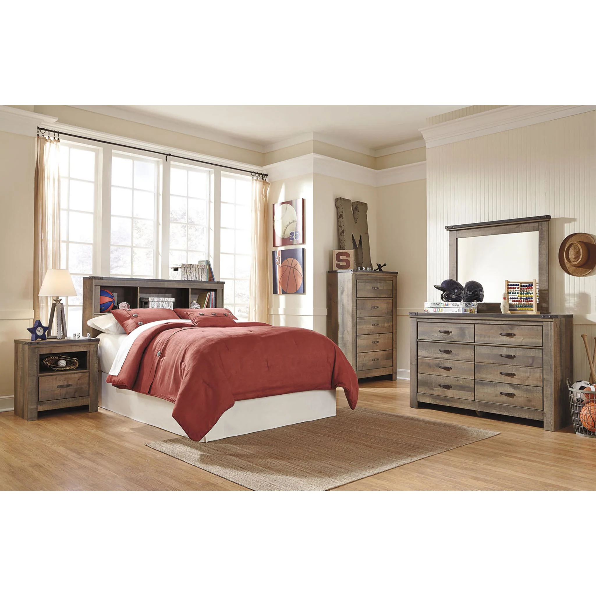 Trinell Bookcase Headboard - Image 20