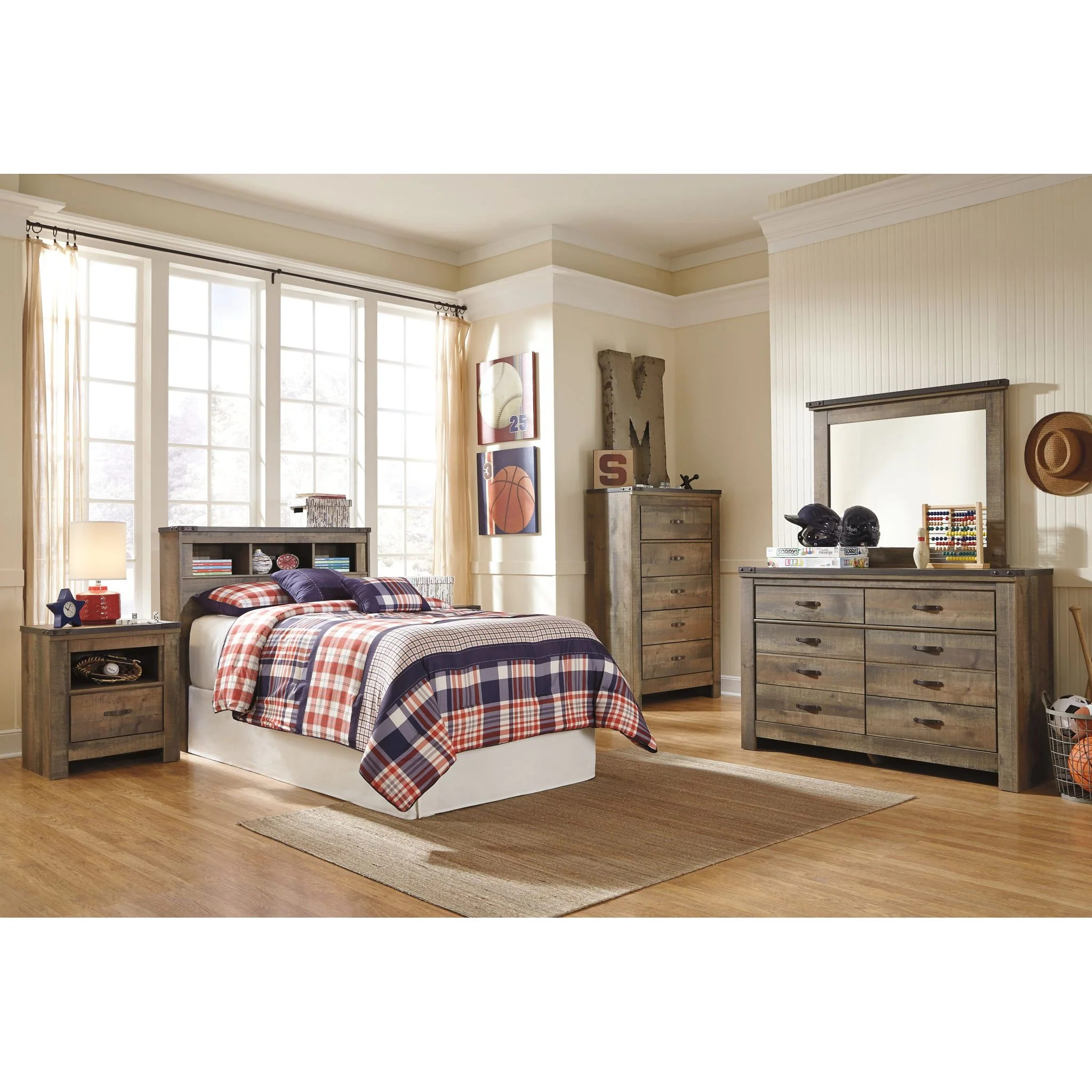 Trinell Bookcase Headboard - Image 4